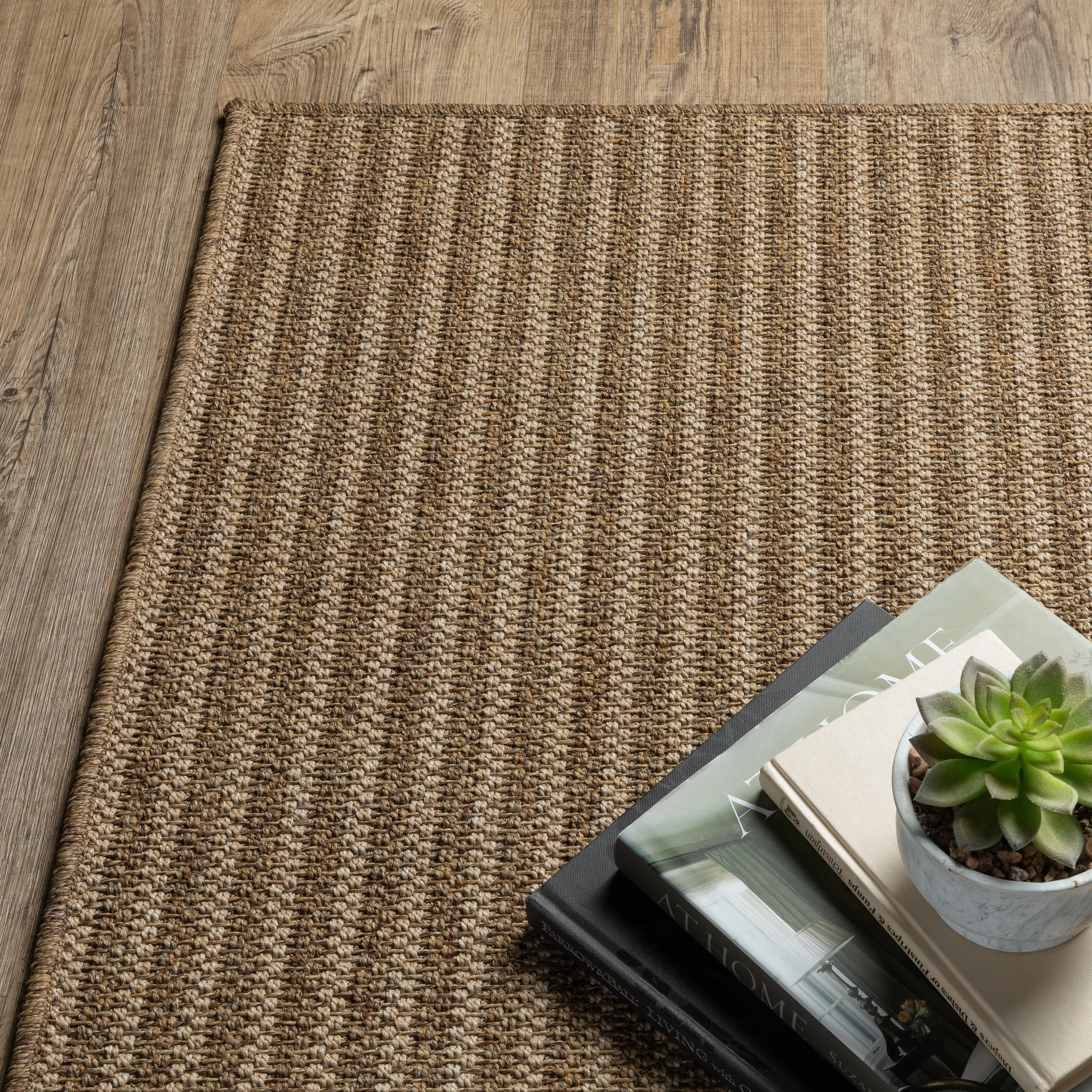 Style Haven Veranda Verticle Stripes Indoor-Outdoor Light Brown Rug