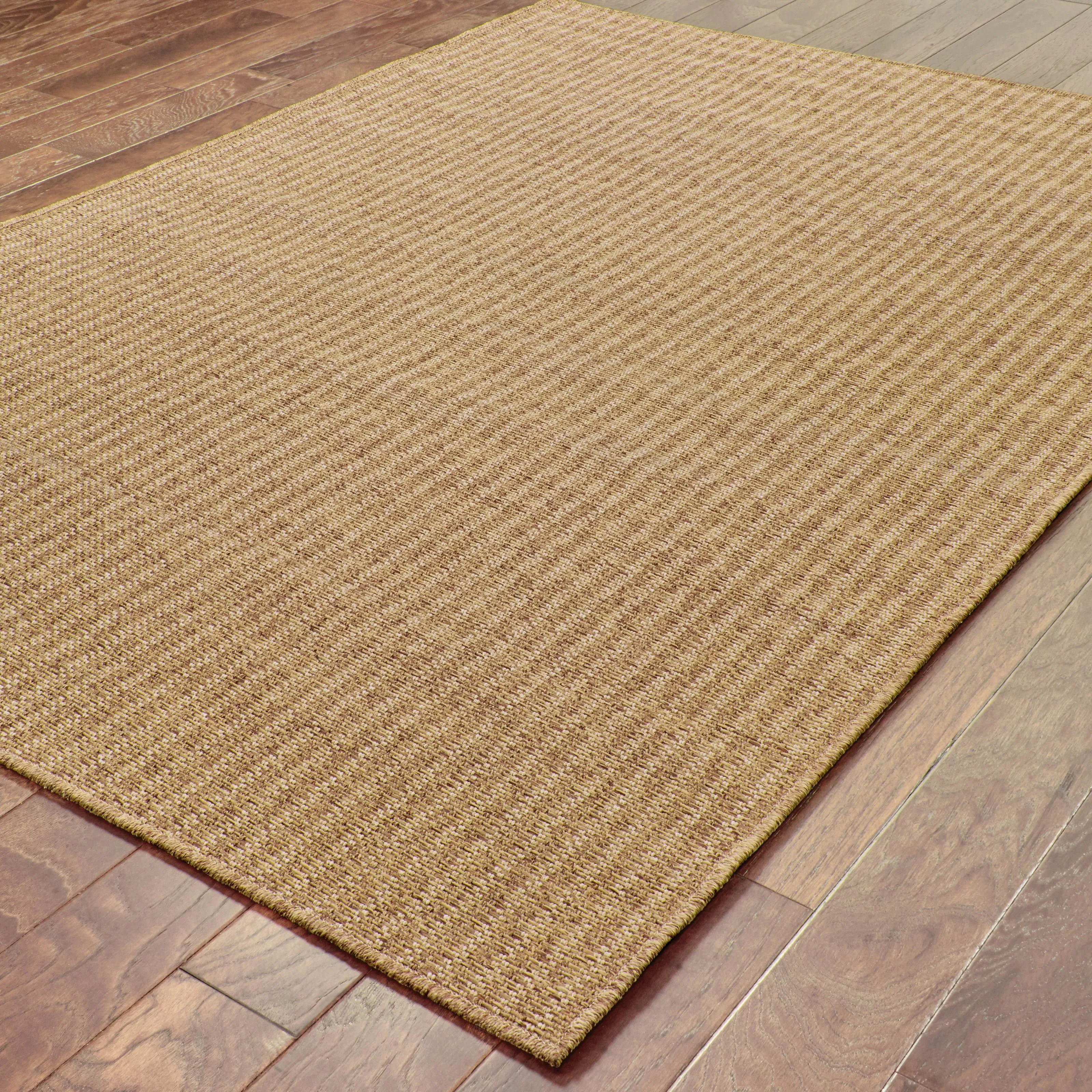 Style Haven Veranda Verticle Stripes Indoor-Outdoor Light Brown Rug