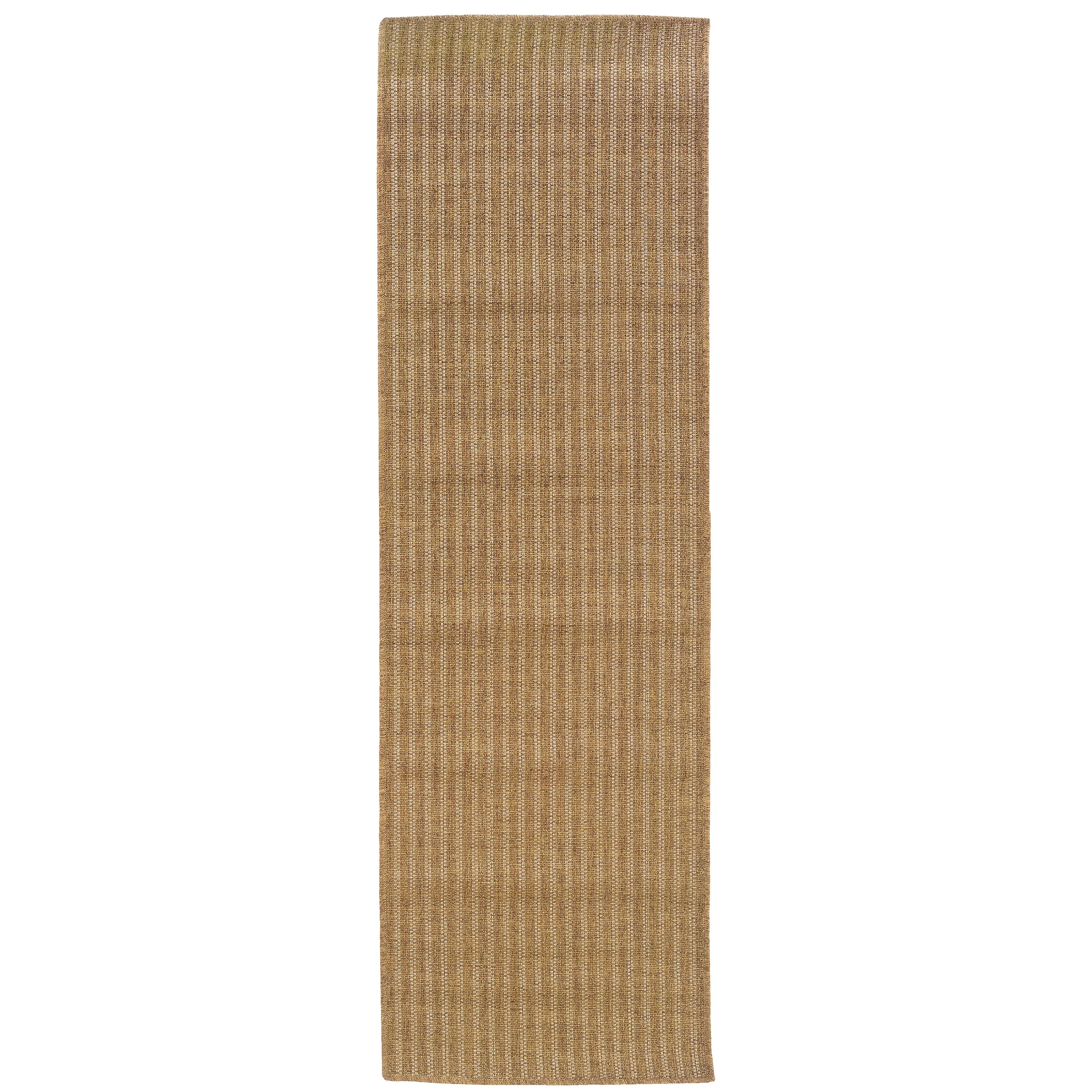 Style Haven Veranda Verticle Stripes Indoor-Outdoor Light Brown Rug