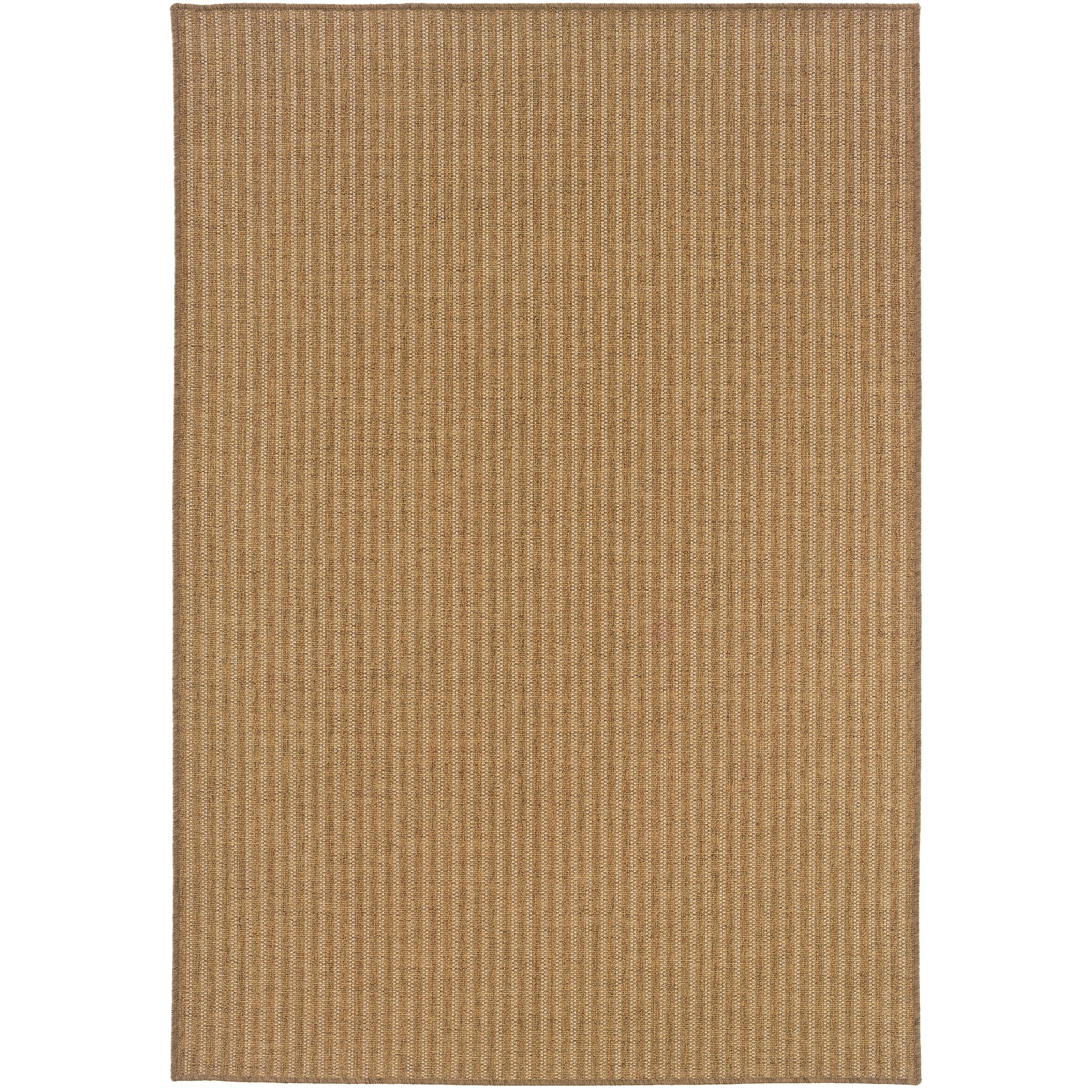 Style Haven Veranda Verticle Stripes Indoor-Outdoor Light Brown Rug