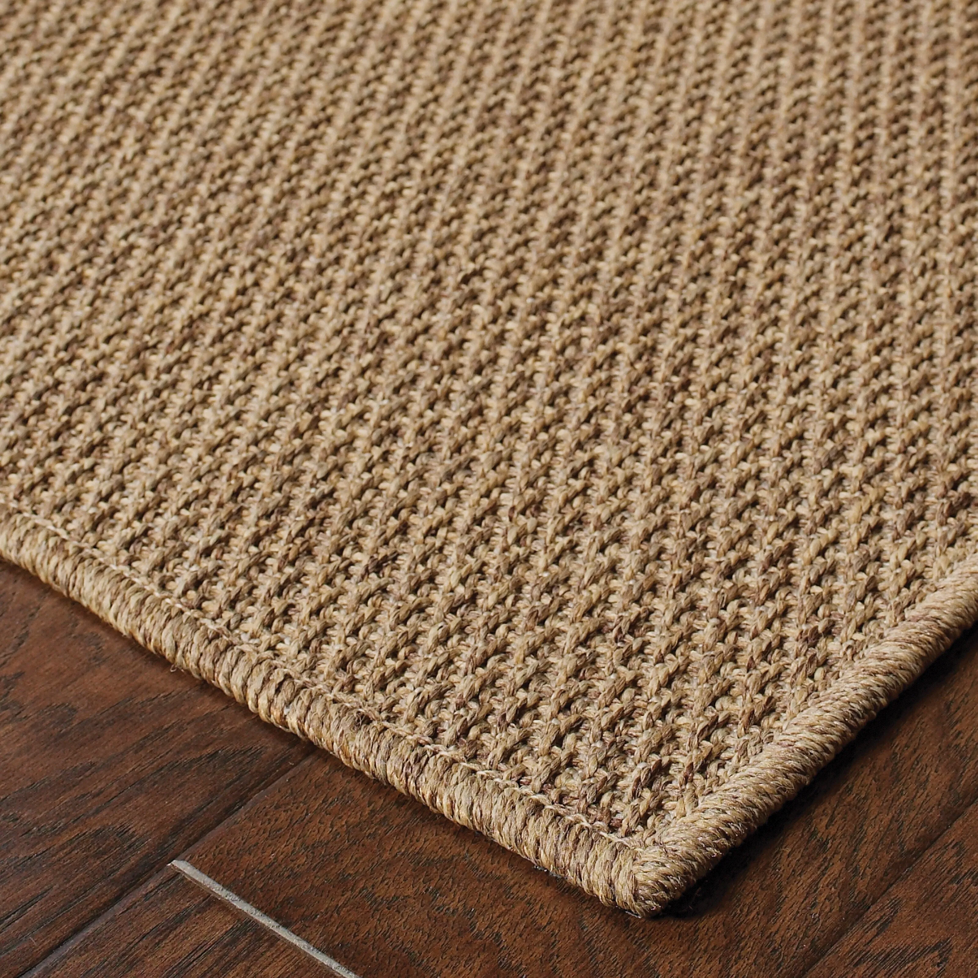 Style Haven Veranda Woven Textured Light Brown Indoor-Outdoor Area Rug