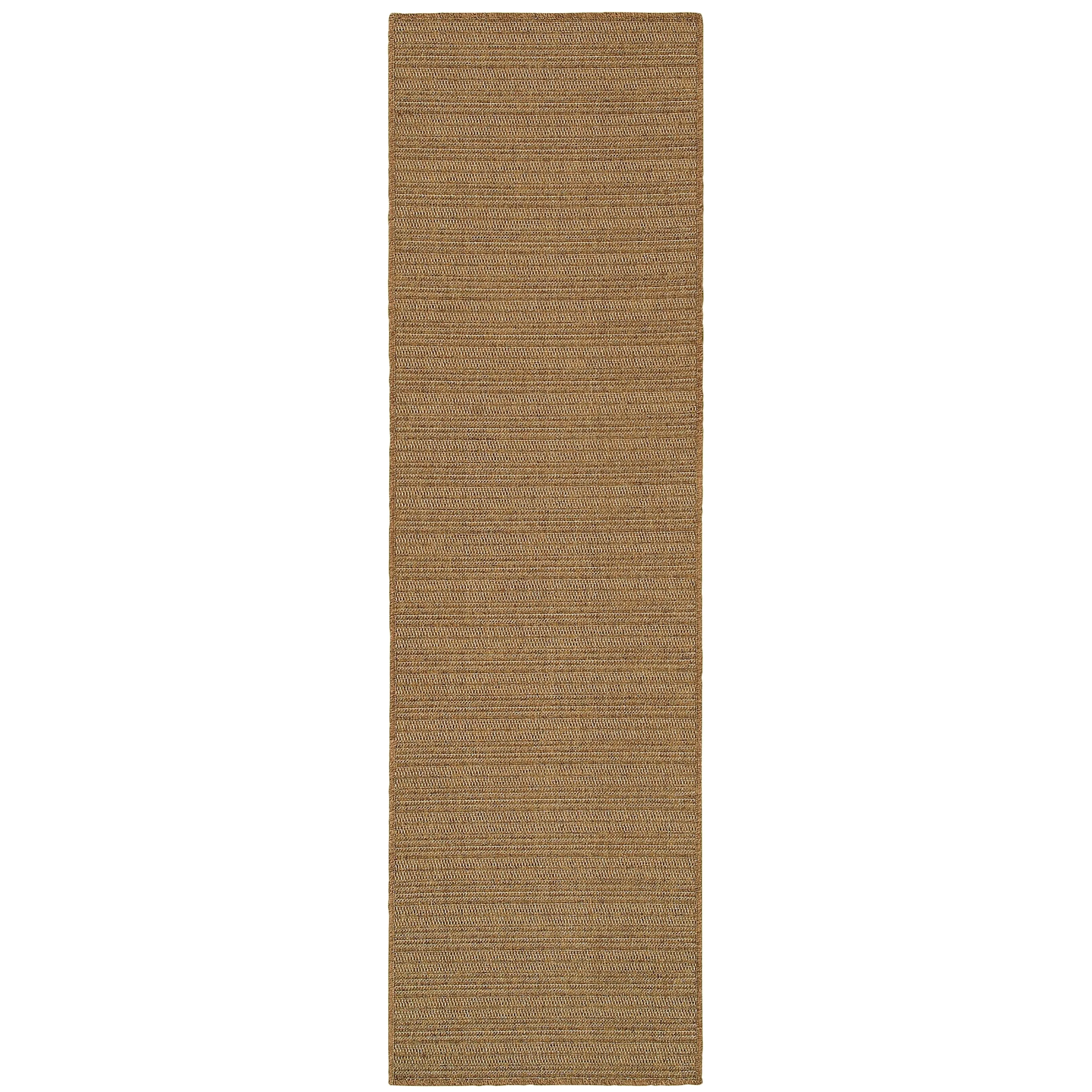 Style Haven Veranda Woven Tonal Striped Indoor-Outdoor Brown Area Rug