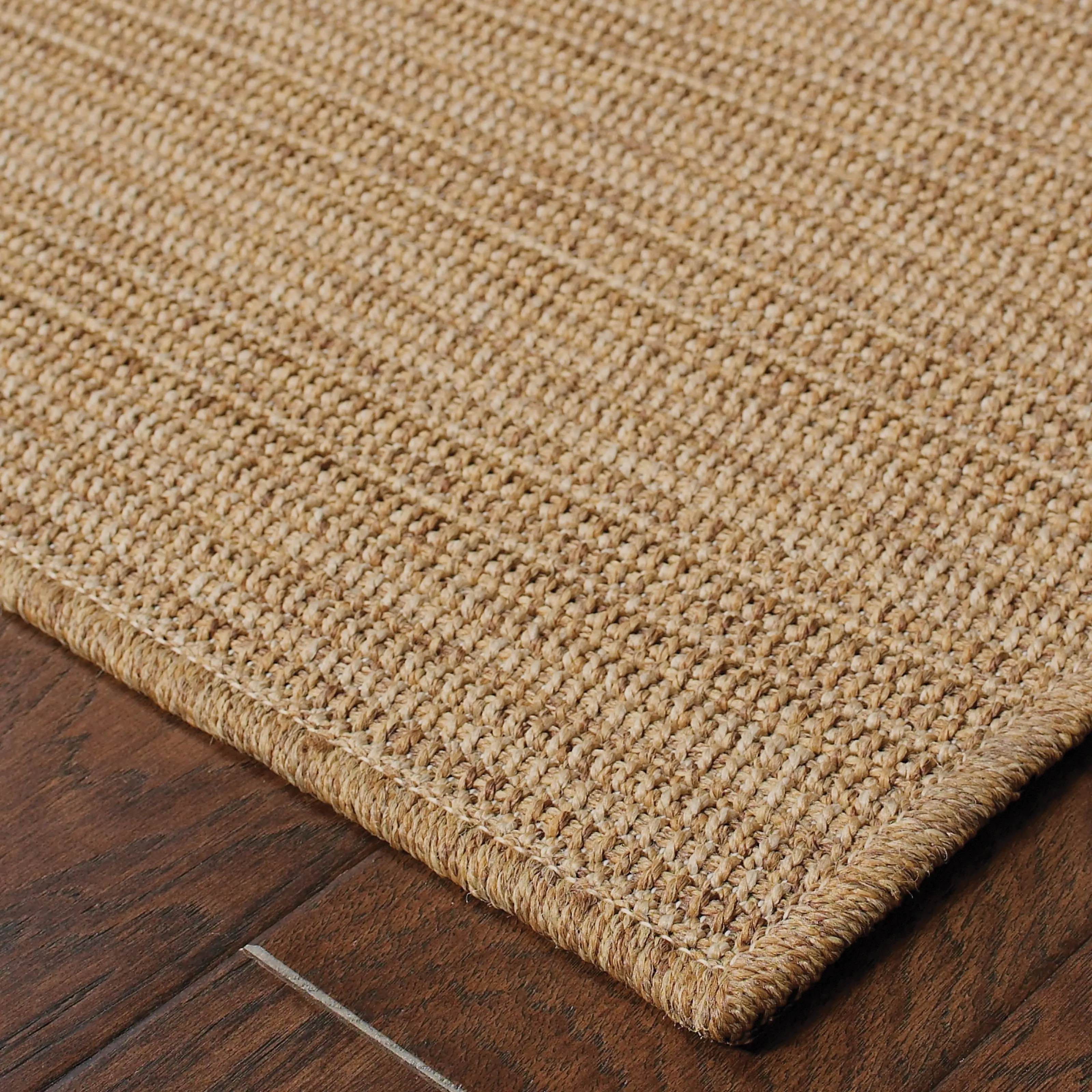 Style Haven Veranda Woven Tonal Striped Indoor-Outdoor Brown Area Rug