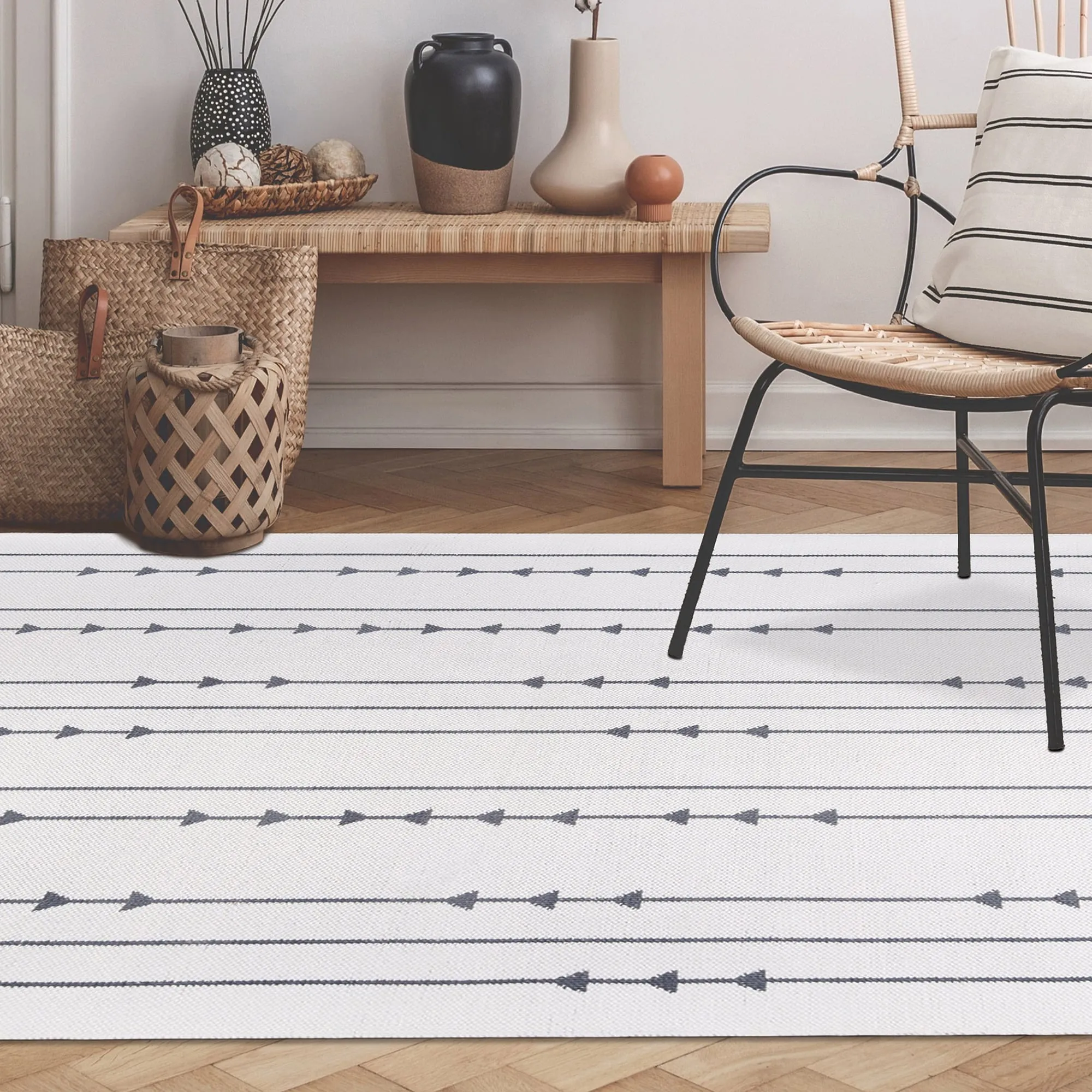 Superior Minimalist Bohemian Arrow Indoor Outdoor Area Rug