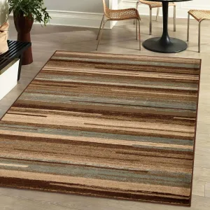 Superior Stripes Abstract Lines Power-Loomed Indoor Area Rug
