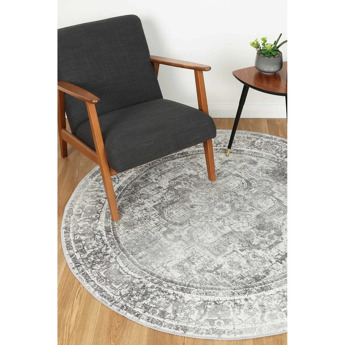 The Rug Collective Distressed Vintage Chilaz Grey Rug Machine Washable Area Rug
