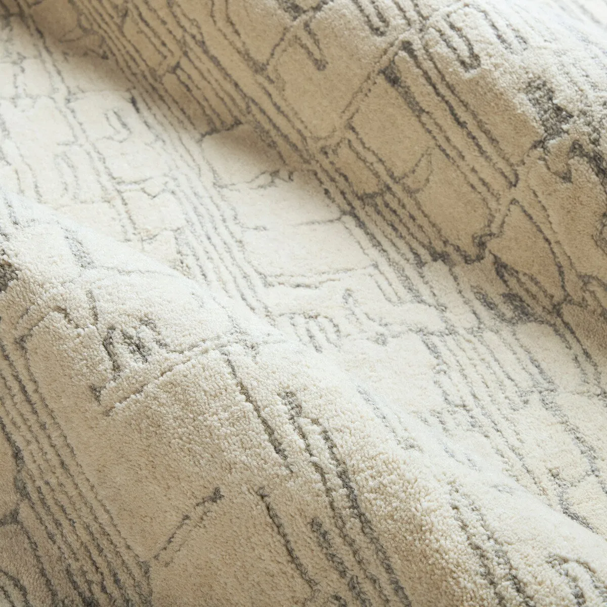 TOWN & COUNTRY LUXE Remi Abstract Line Art Handcrafted Area Rug 9'X12' Beige/Blue