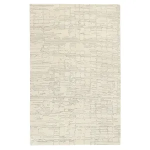 TOWN & COUNTRY LUXE Remi Abstract Line Art Handcrafted Area Rug 9'X12' Beige/Blue