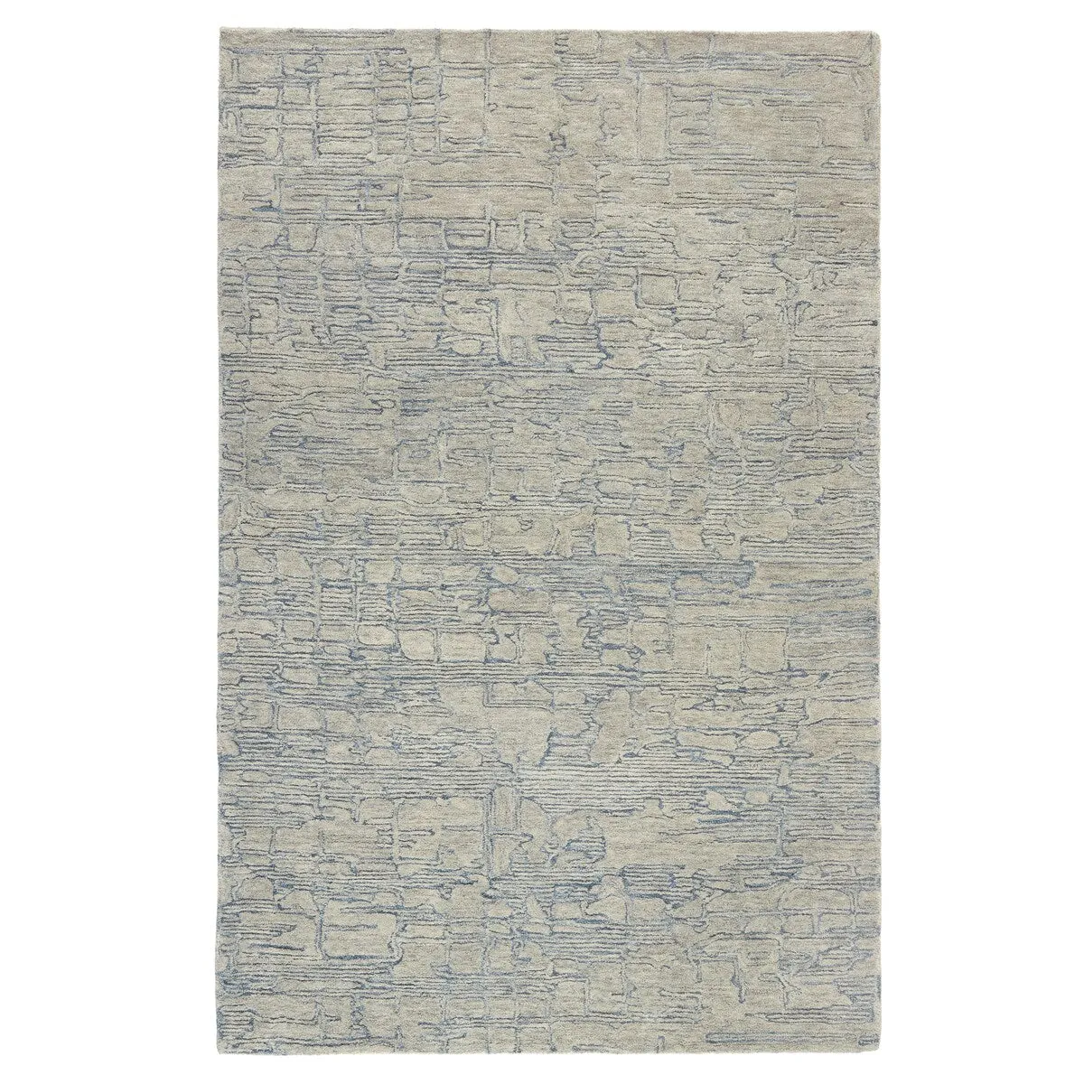 TOWN & COUNTRY LUXE Remi Abstract Line Art Handcrafted Area Rug 9'X12' Beige/Blue