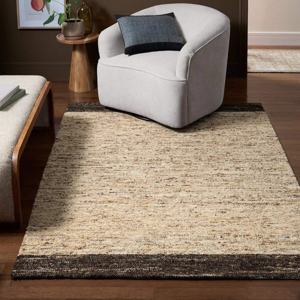 TOWN & COUNTRY TERRA Montana Handcrafted Area Rug 8'X10' Beige/Dark Brown