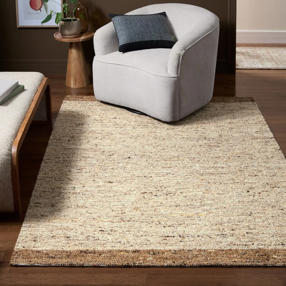 TOWN & COUNTRY TERRA Montana Handcrafted Area Rug 8'X10' Beige/Dark Brown