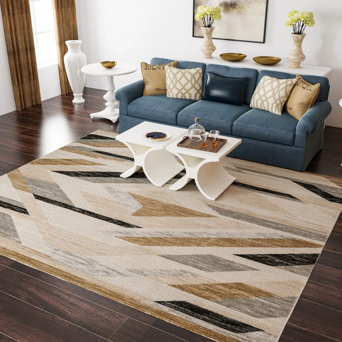 Traditional Grey/Beige Oriental Area Rug