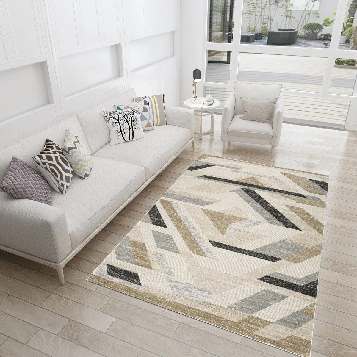 Traditional Grey/Beige Oriental Area Rug