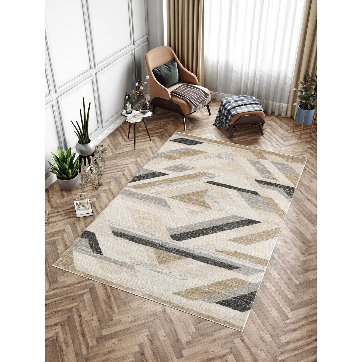 Traditional Grey/Beige Oriental Area Rug