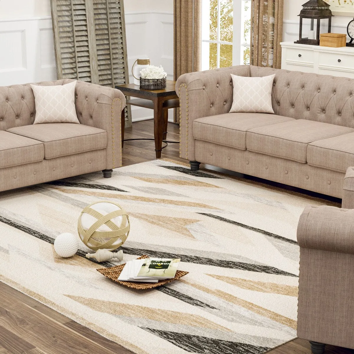 Traditional Grey/Beige Oriental Area Rug