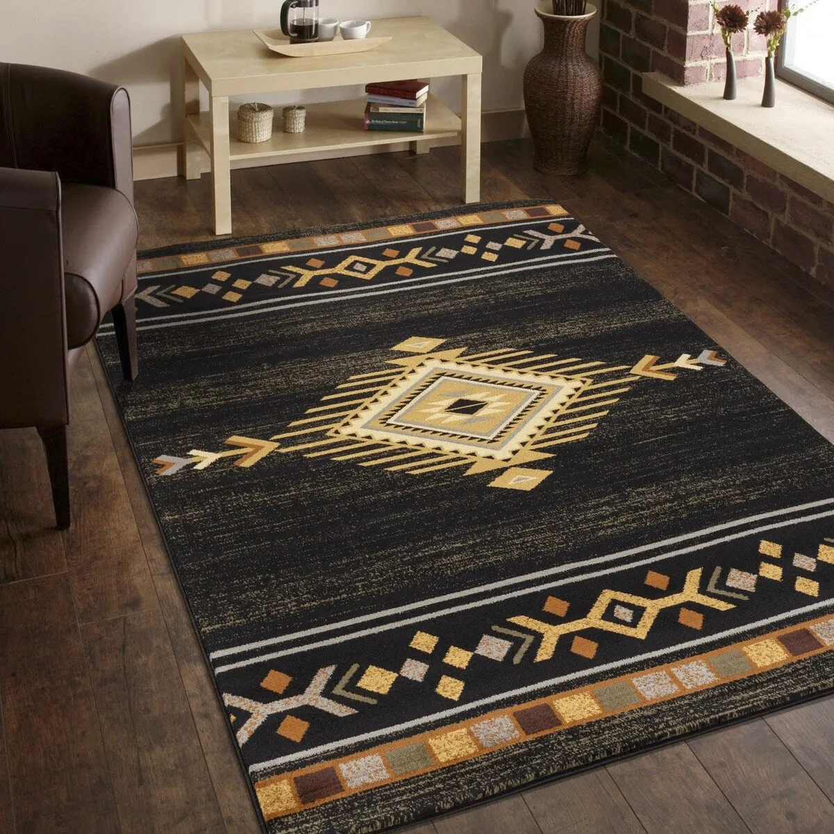 Tribes GC_YLS4001 Black Southwest Area Rug