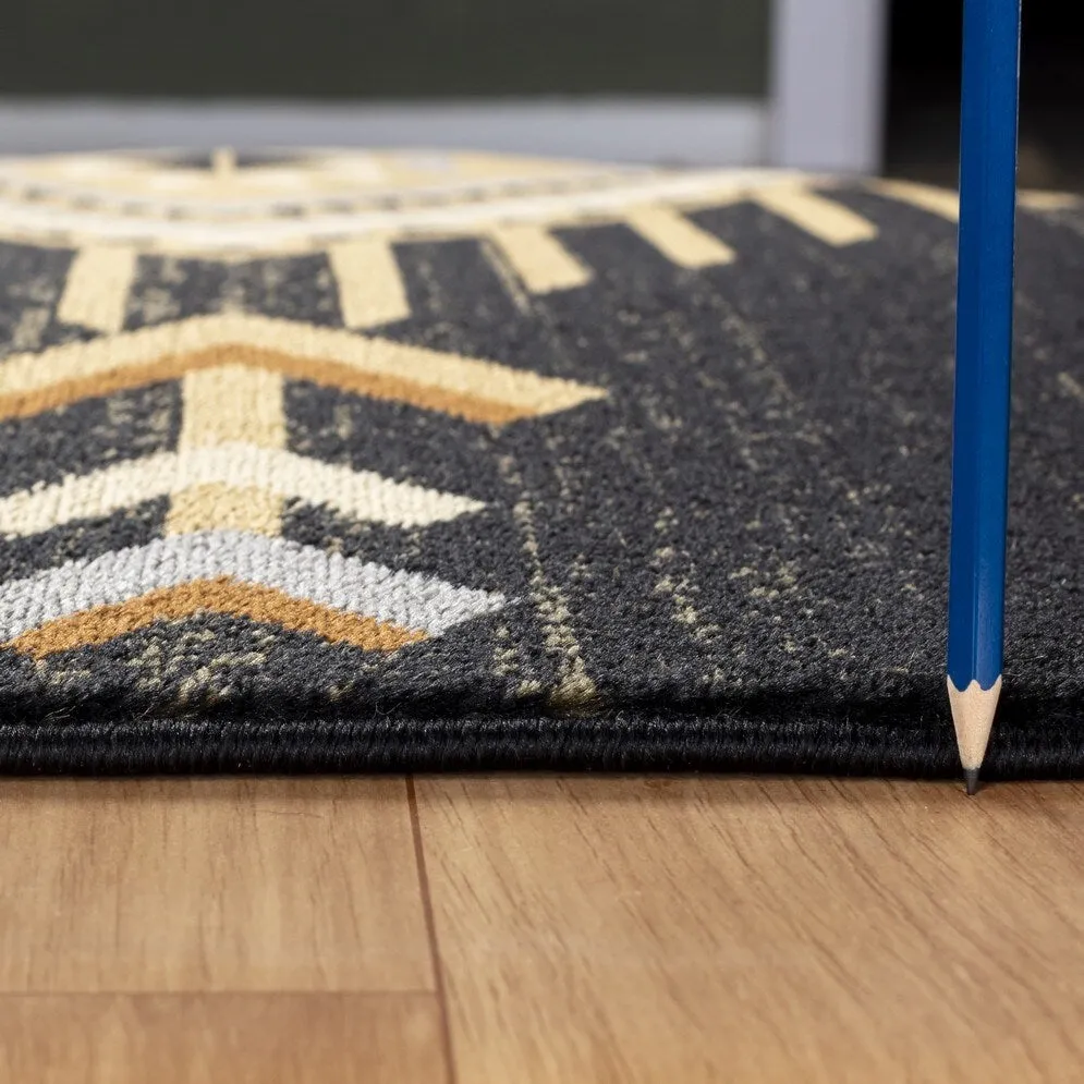 Tribes GC_YLS4001 Black Southwest Area Rug