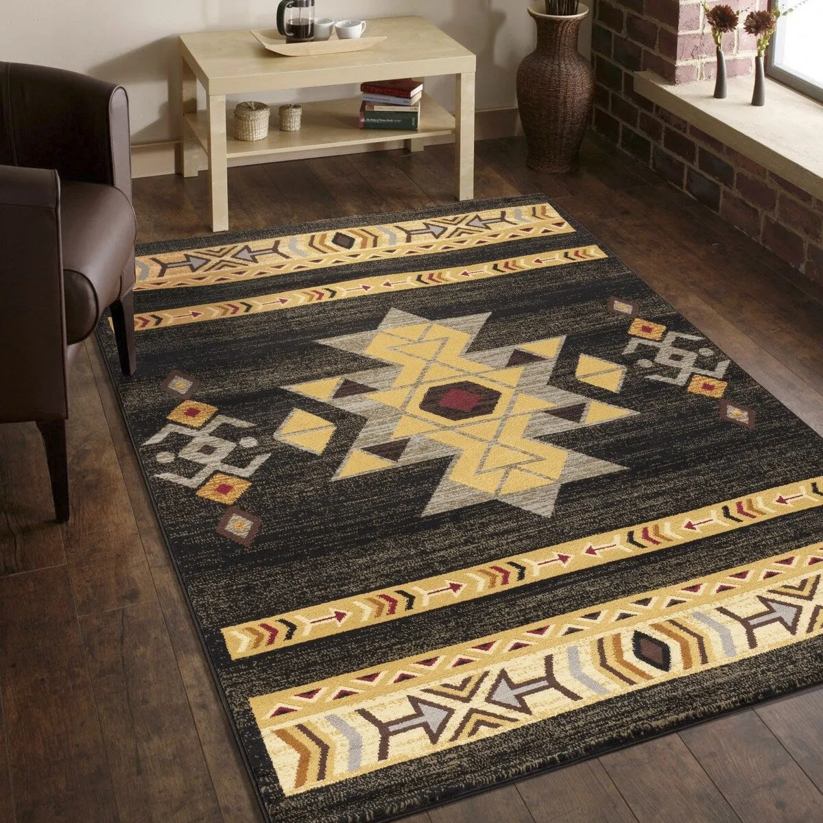 Tribes GC_YLS4004 Black Southwest Area Rug