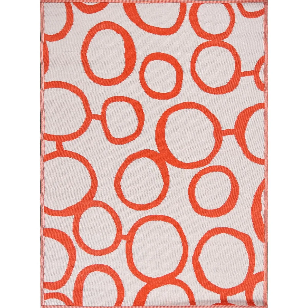 Tropical Circle Orange Indoor / Outdoor Area Rug 5'x7'