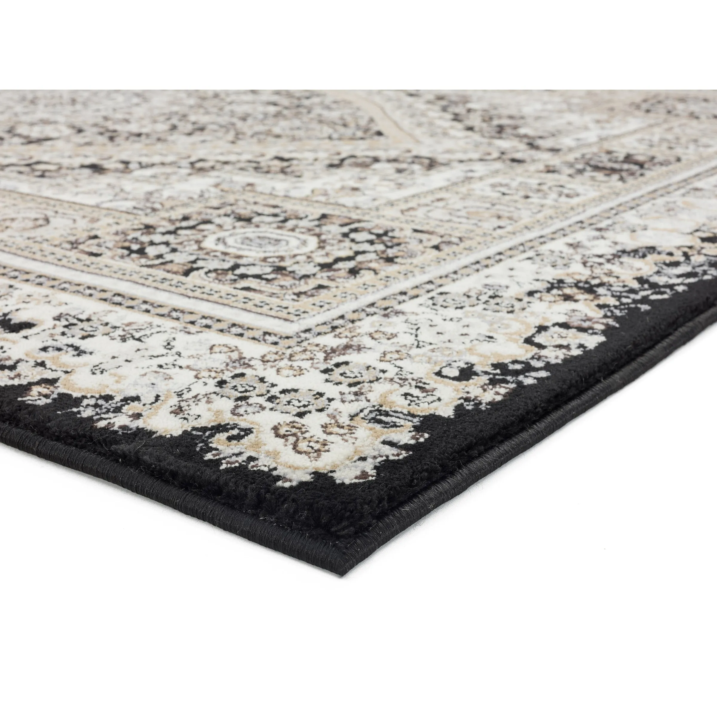 Vaso Collection Black/Cream Area Rug