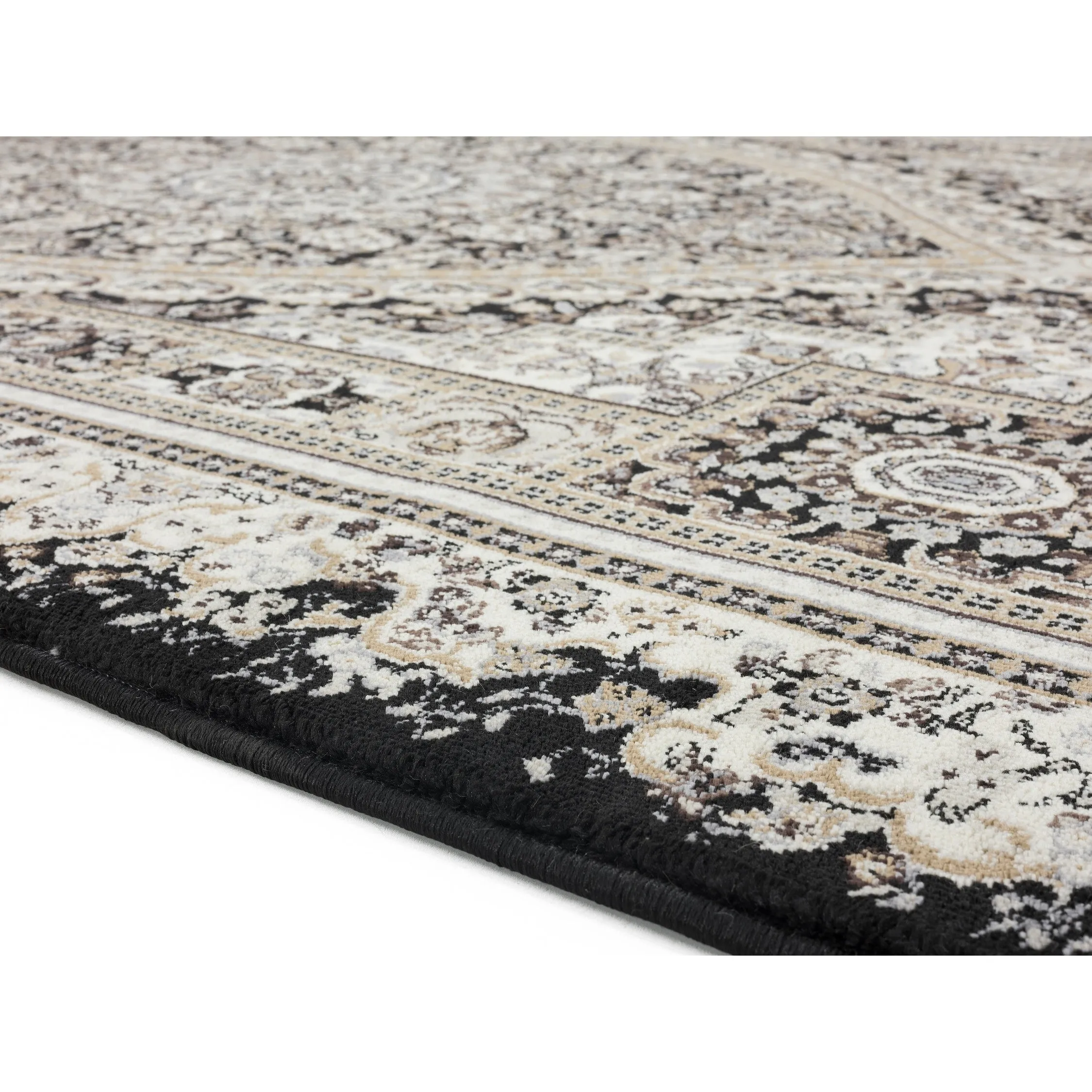 Vaso Collection Black/Cream Area Rug