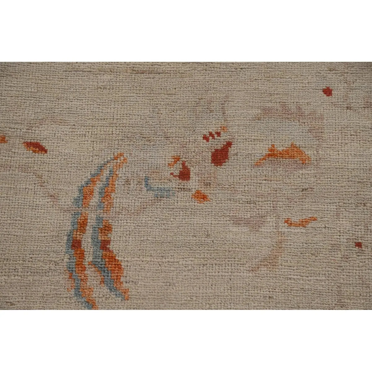 Vegetable Dye Oushak Runner Rug Hand-knotted Wool Carpet - 3'2x 11'10