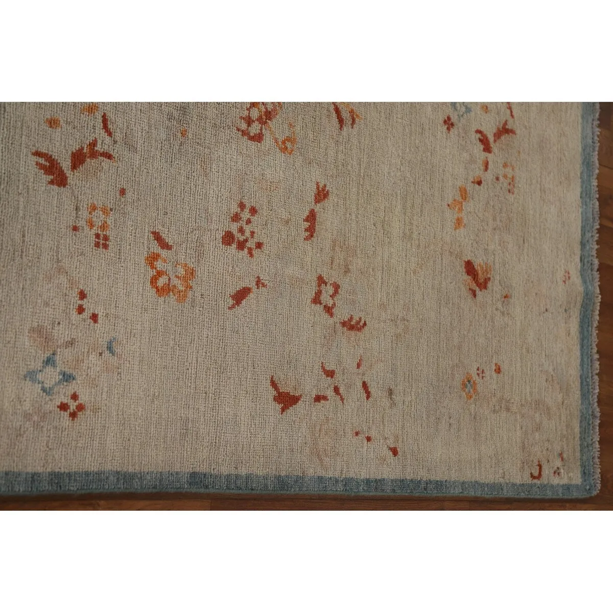 Vegetable Dye Oushak Runner Rug Hand-knotted Wool Carpet - 3'2x 11'10