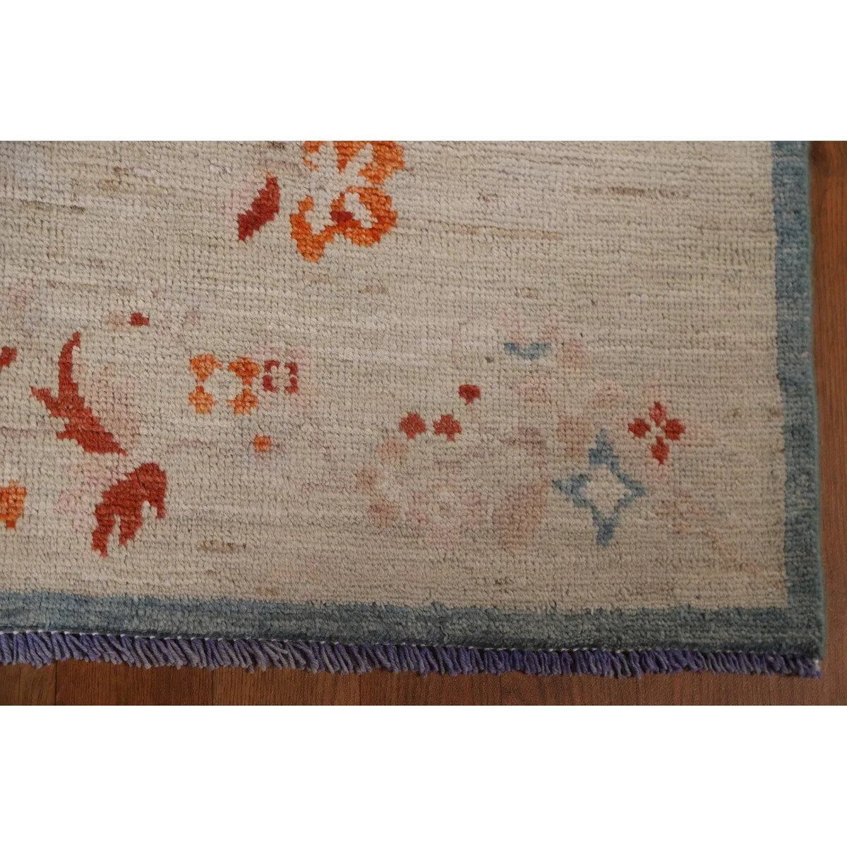 Vegetable Dye Oushak Runner Rug Hand-knotted Wool Carpet - 3'2x 11'10