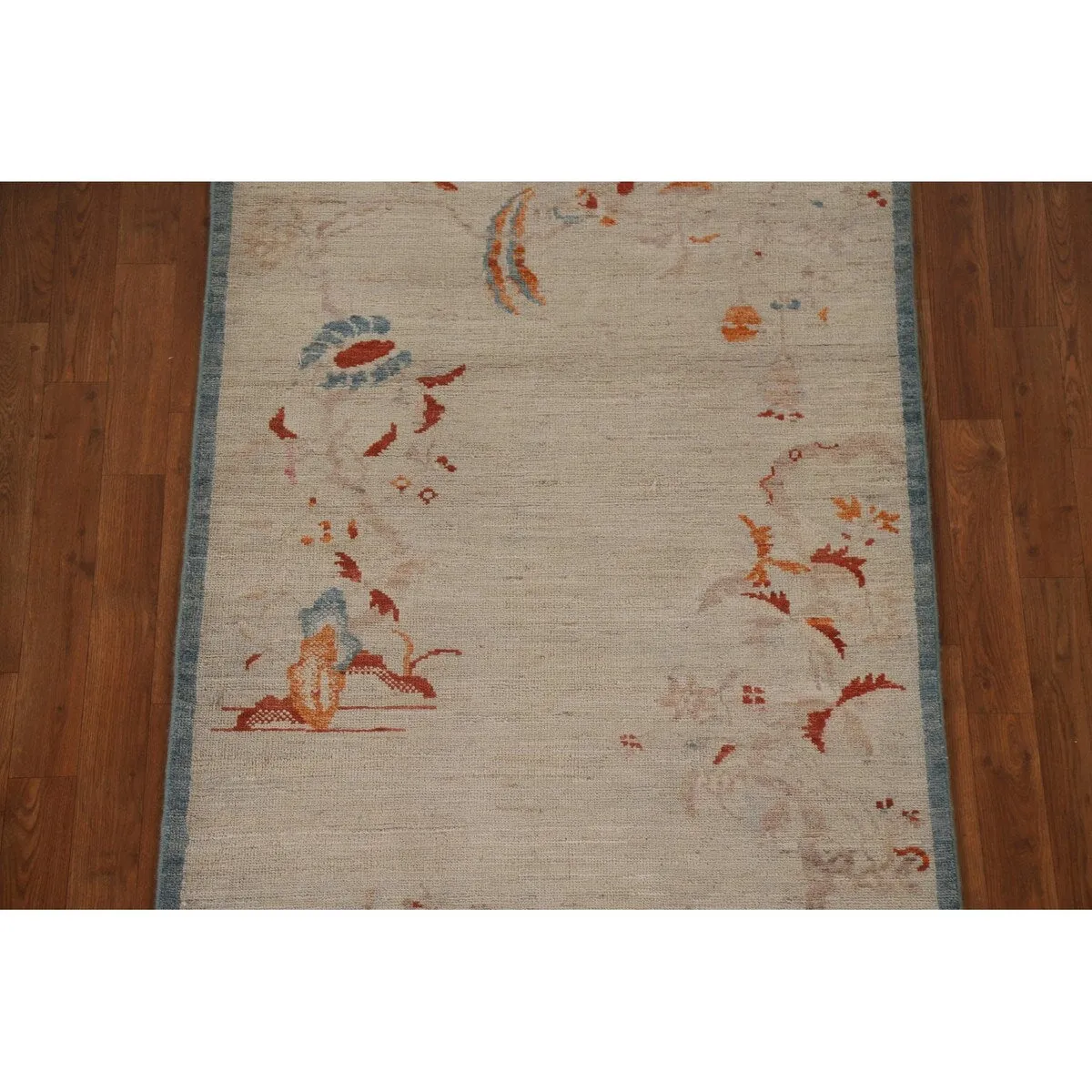 Vegetable Dye Oushak Runner Rug Hand-knotted Wool Carpet - 3'2x 11'10