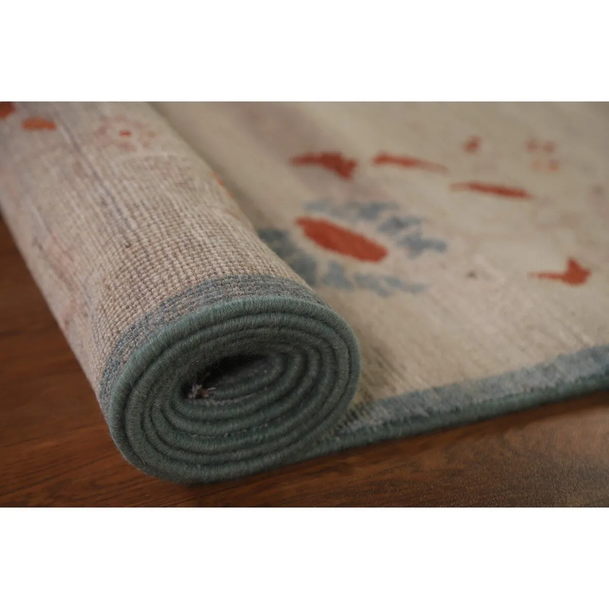 Vegetable Dye Oushak Runner Rug Hand-knotted Wool Carpet - 3'2x 11'10