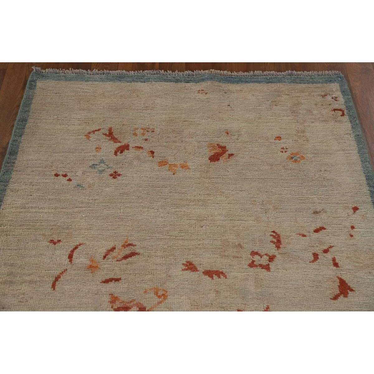 Vegetable Dye Oushak Runner Rug Hand-knotted Wool Carpet - 3'2x 11'10