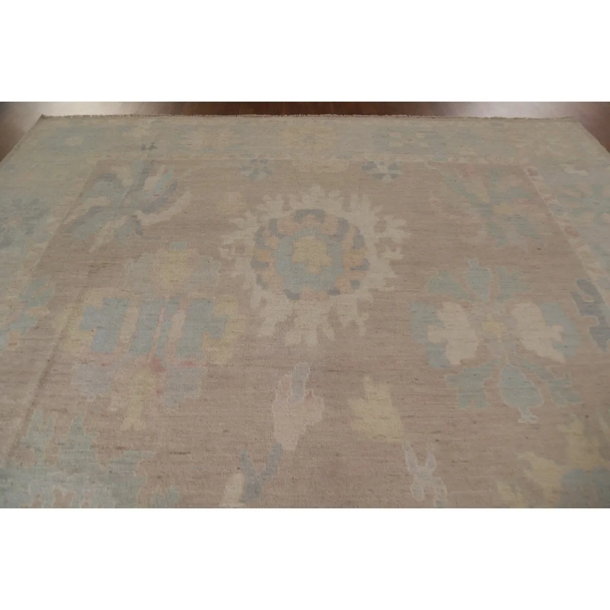 Vegetable Dye Turkish Oushak Square Area Rug Hand-knotted Wool Carpet - 9'10x 10'2