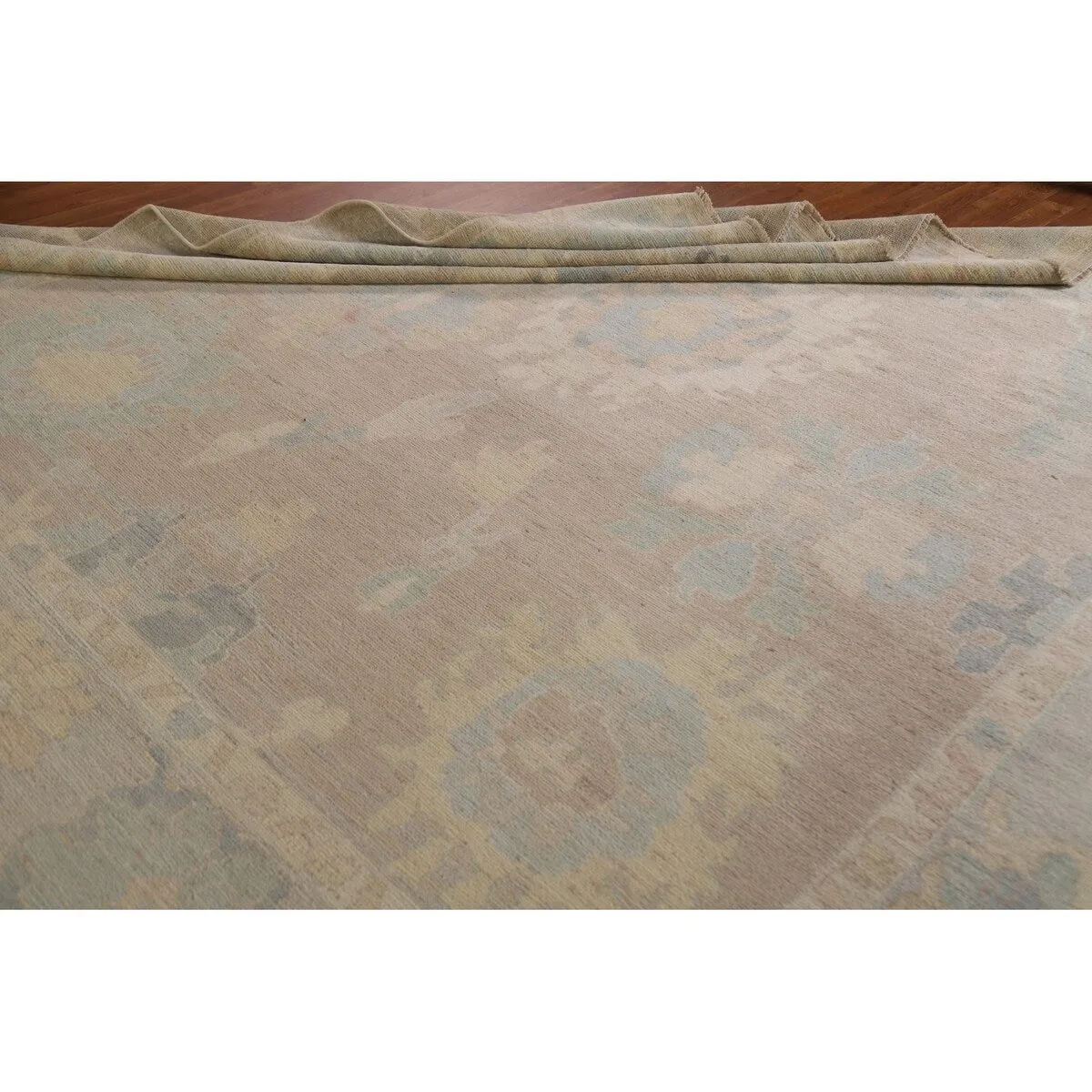 Vegetable Dye Turkish Oushak Square Area Rug Hand-knotted Wool Carpet - 9'10x 10'2
