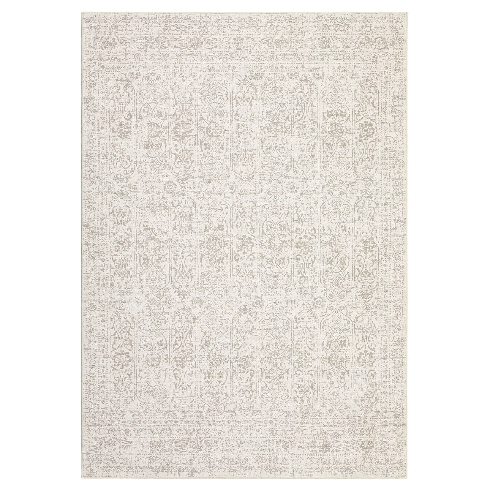 Vintage Area Rug Washable Rug Floral Living Room Rugs Non Slip Low Pile Throw Rugs