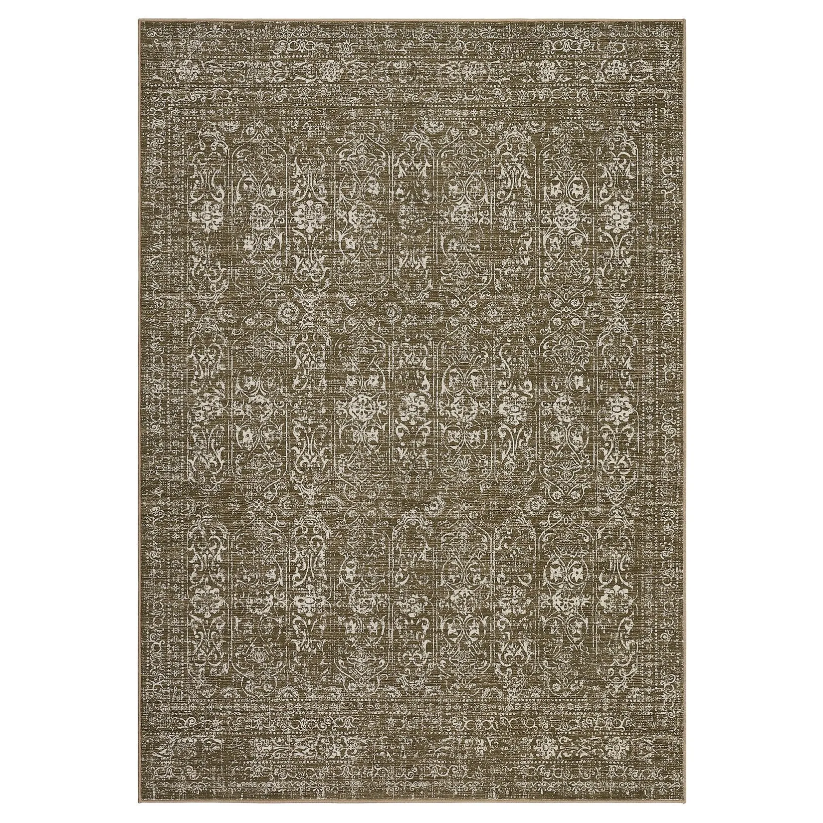 Vintage Area Rug Washable Rug Floral Living Room Rugs Non Slip Low Pile Throw Rugs