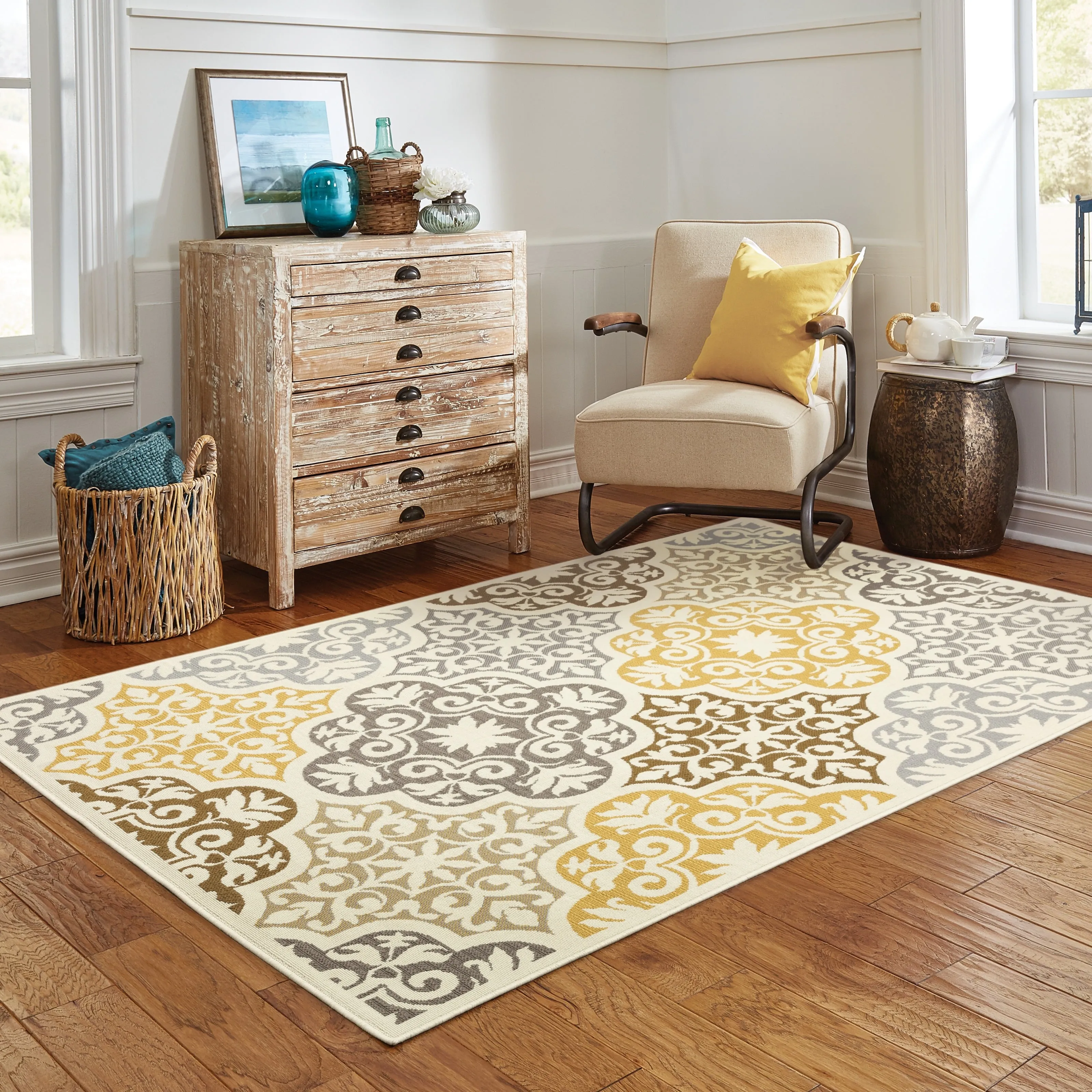 Vista Home Boden Moroccan Ivory/ Grey Indoor/ Outdoor Area Rug