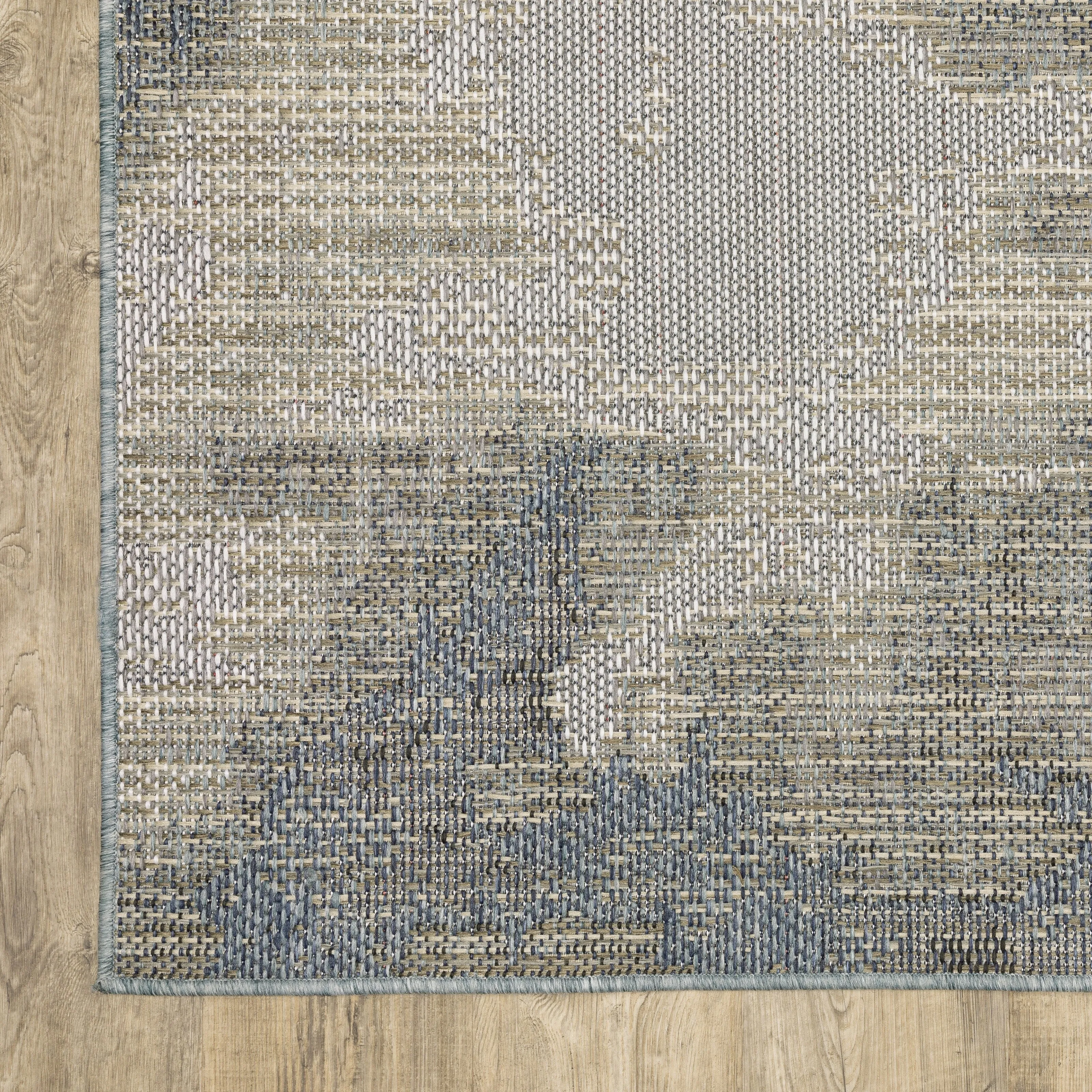 Vista Home Calla Contemporary Abstract Grey/ Blue Indoor/Outdoor Area Rug
