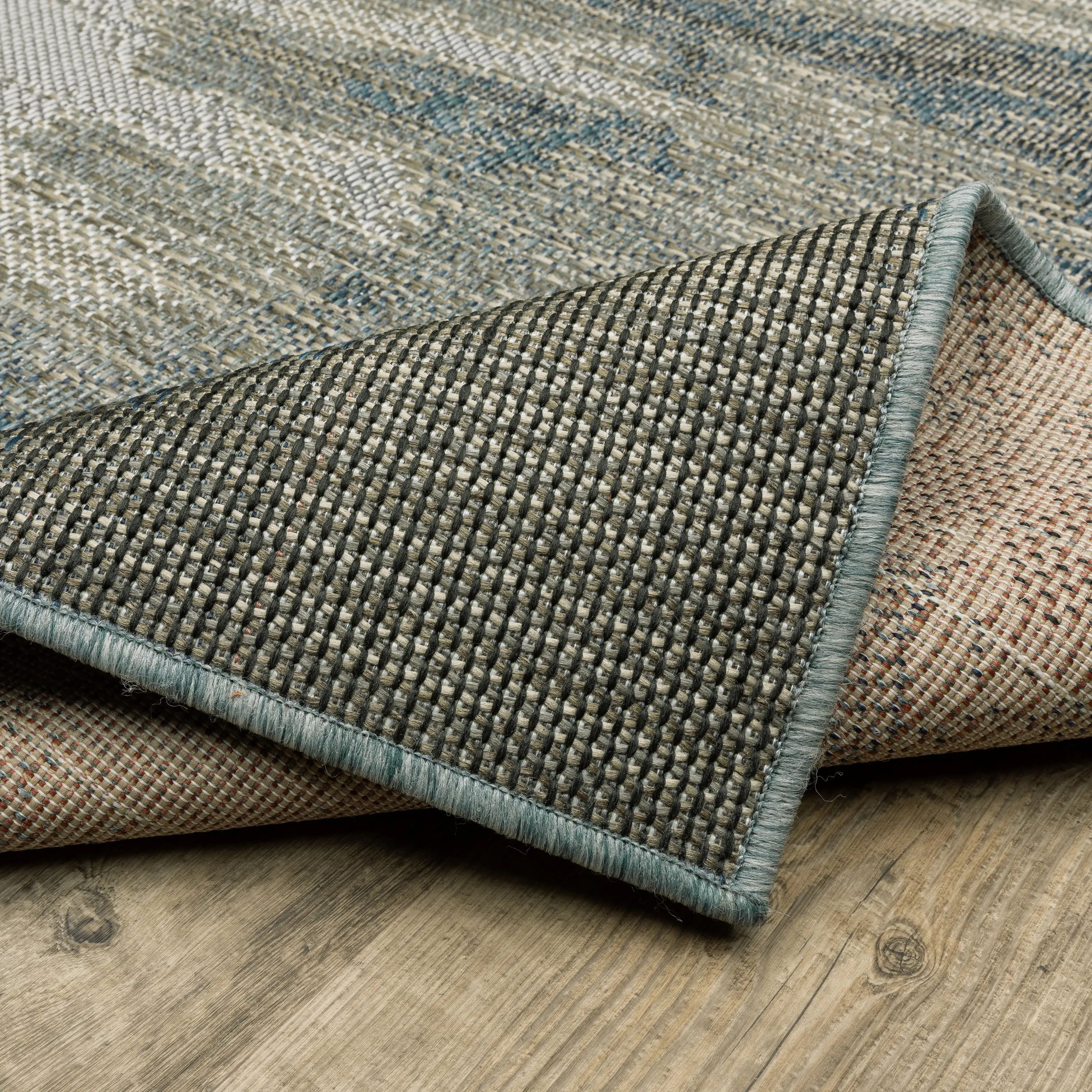 Vista Home Calla Contemporary Abstract Grey/ Blue Indoor/Outdoor Area Rug