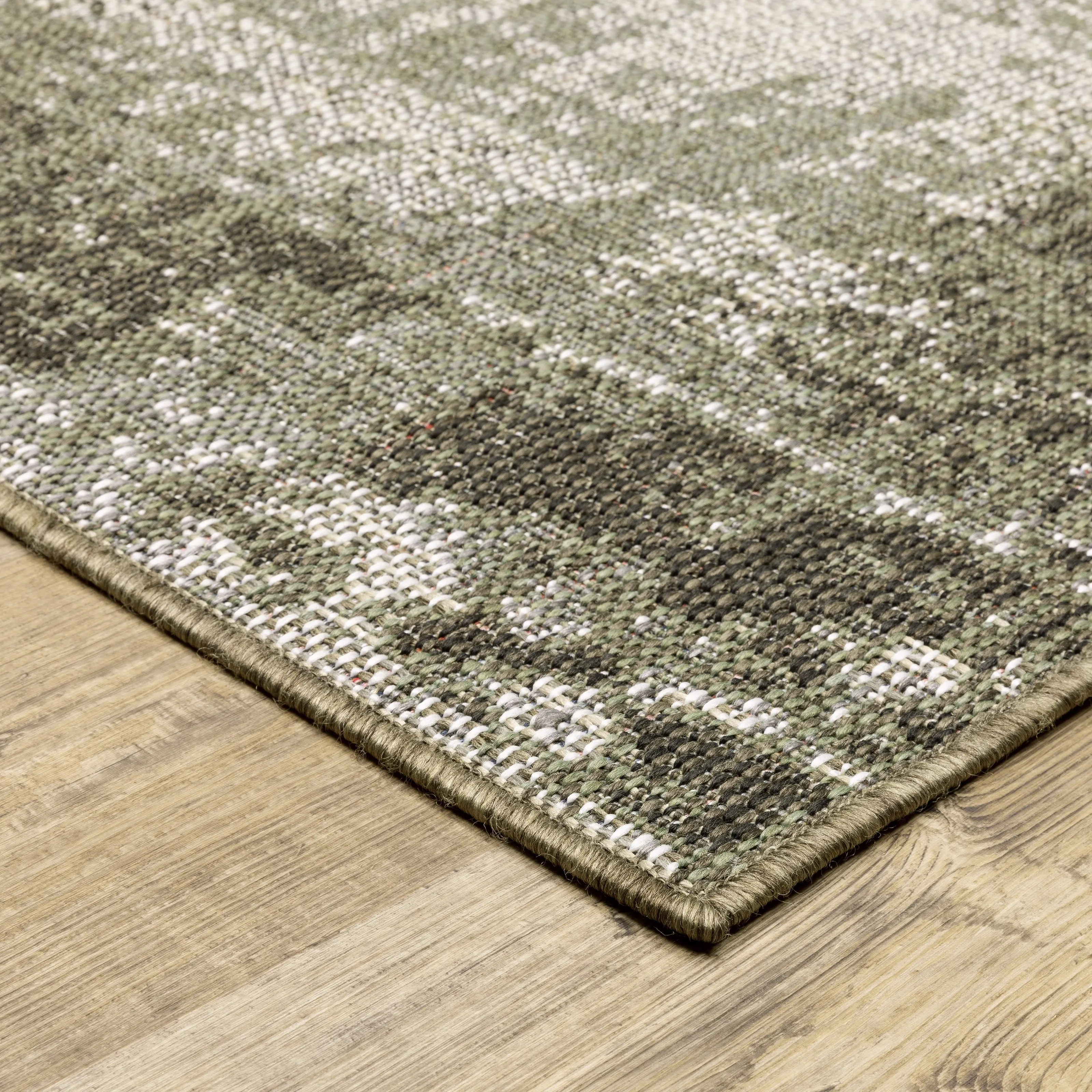 Vista Home Calla Modern Abstract Green/ Ivory Indoor/Outdoor Area Rug
