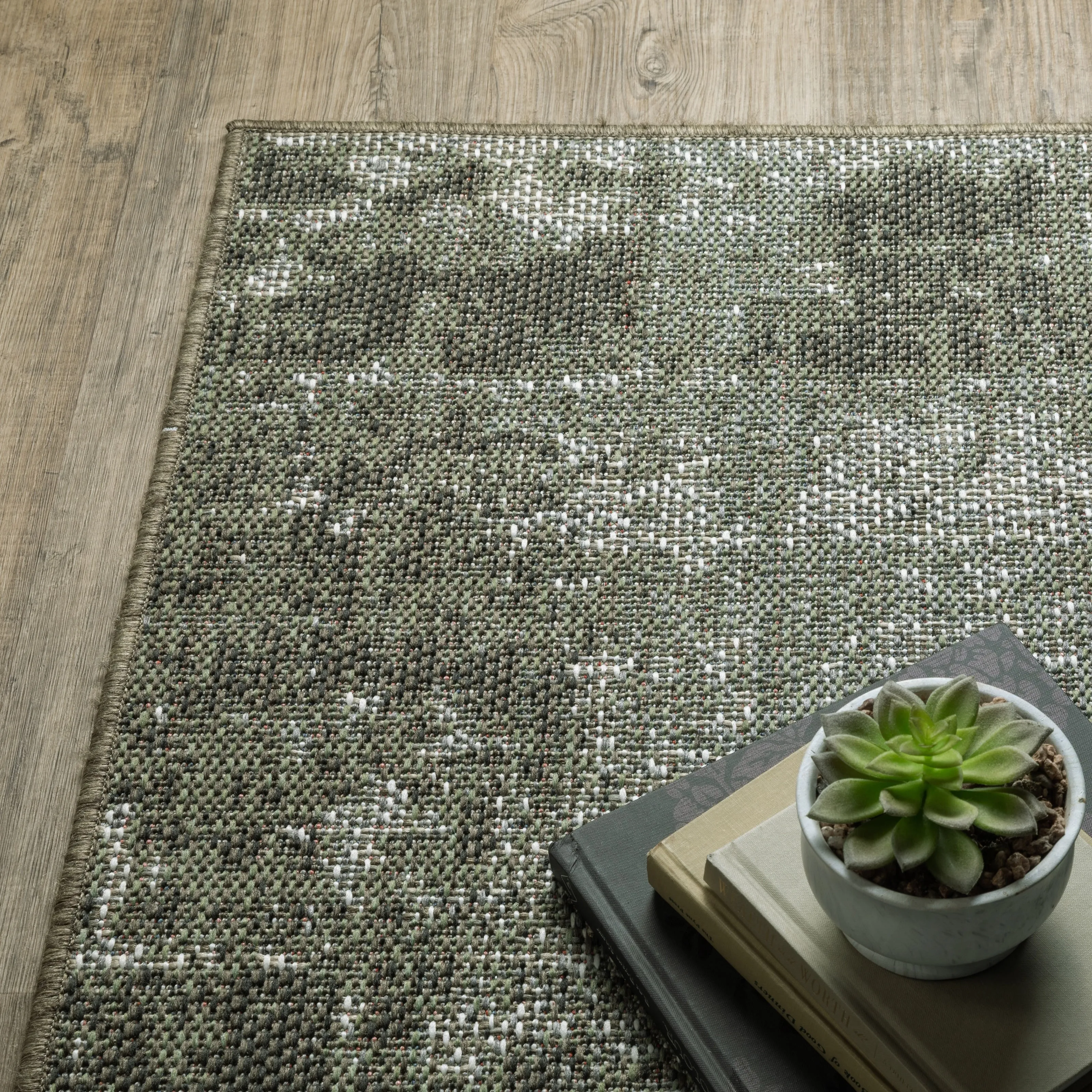 Vista Home Calla Modern Abstract Green/ Ivory Indoor/Outdoor Area Rug