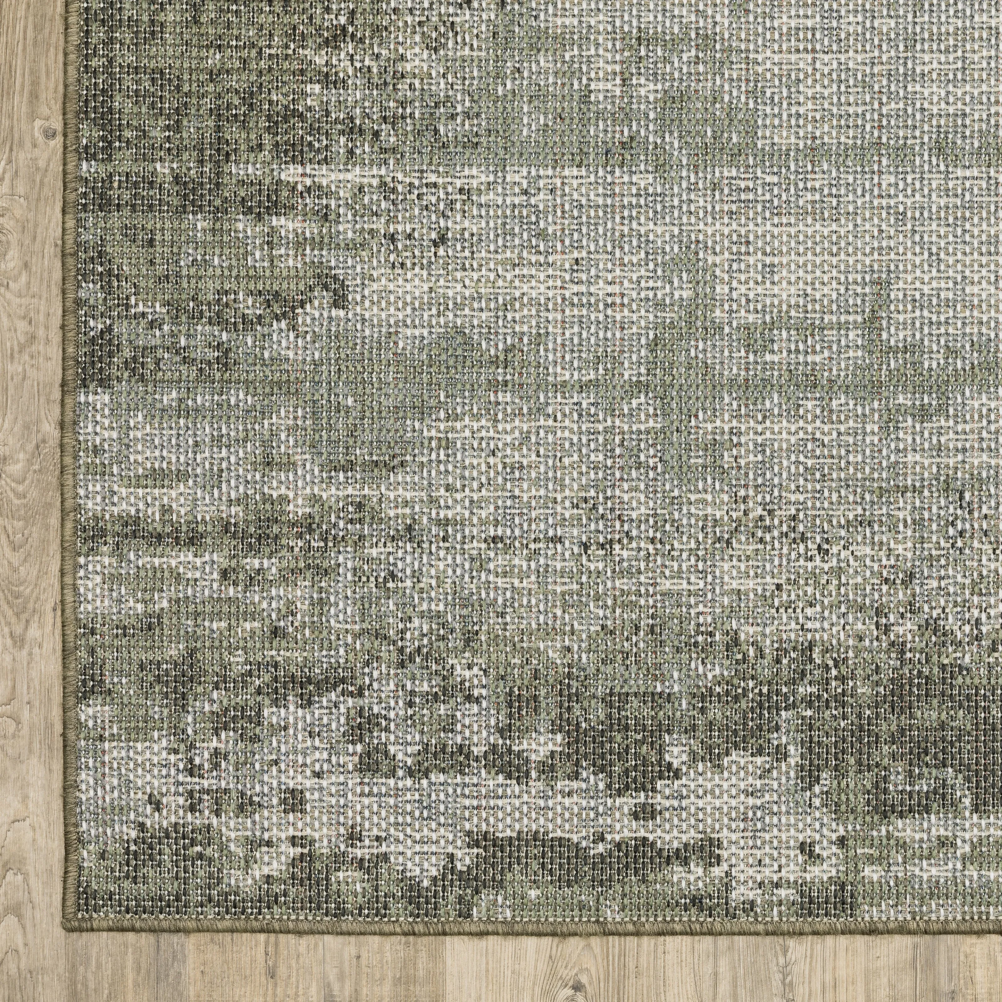 Vista Home Calla Modern Abstract Green/ Ivory Indoor/Outdoor Area Rug
