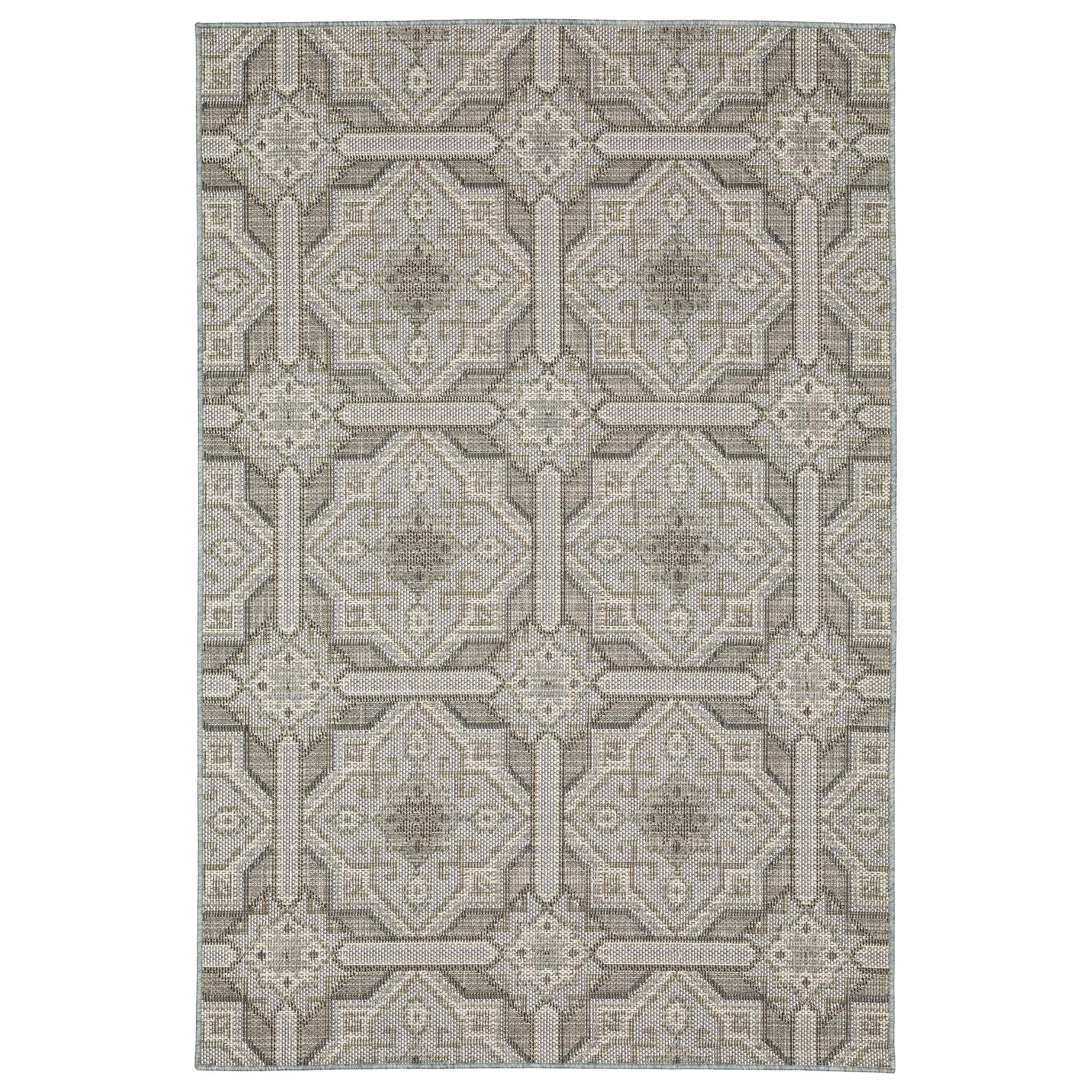 Vista Home Calla Moroccan Trellis Grey/ Blue Indoor/Outdoor Area Rug