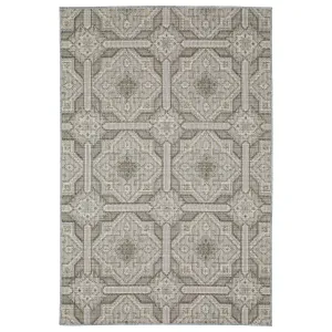 Vista Home Calla Moroccan Trellis Grey/ Blue Indoor/Outdoor Area Rug