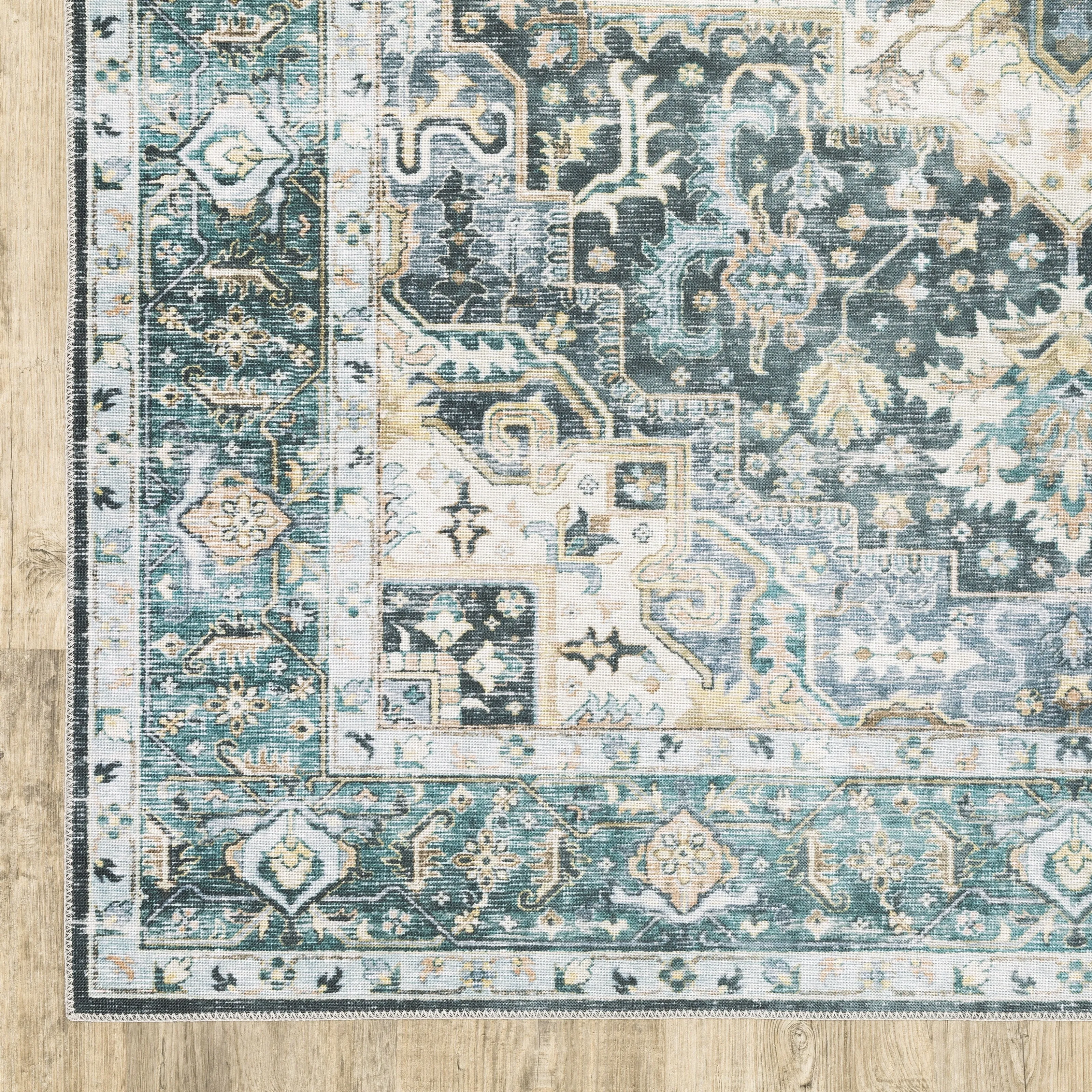 Vista Home Clarissa Washable Center Medallion Indoor Area Rug