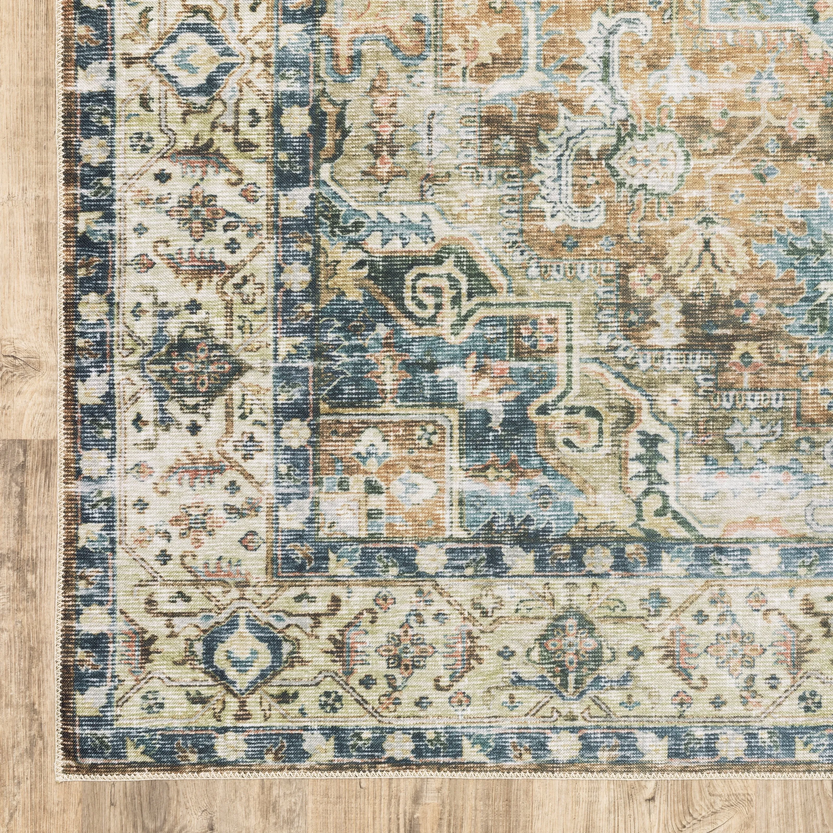 Vista Home Clarissa Washable Center Medallion Indoor Area Rug