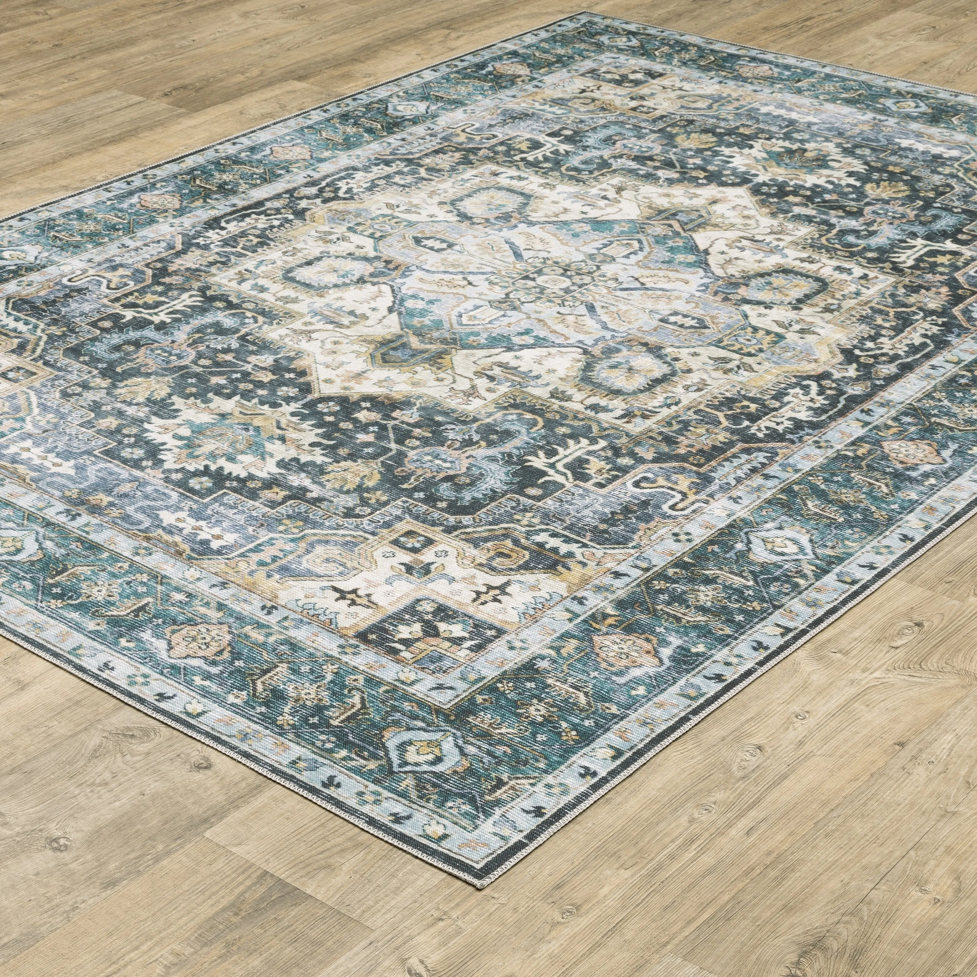 Vista Home Clarissa Washable Center Medallion Indoor Area Rug