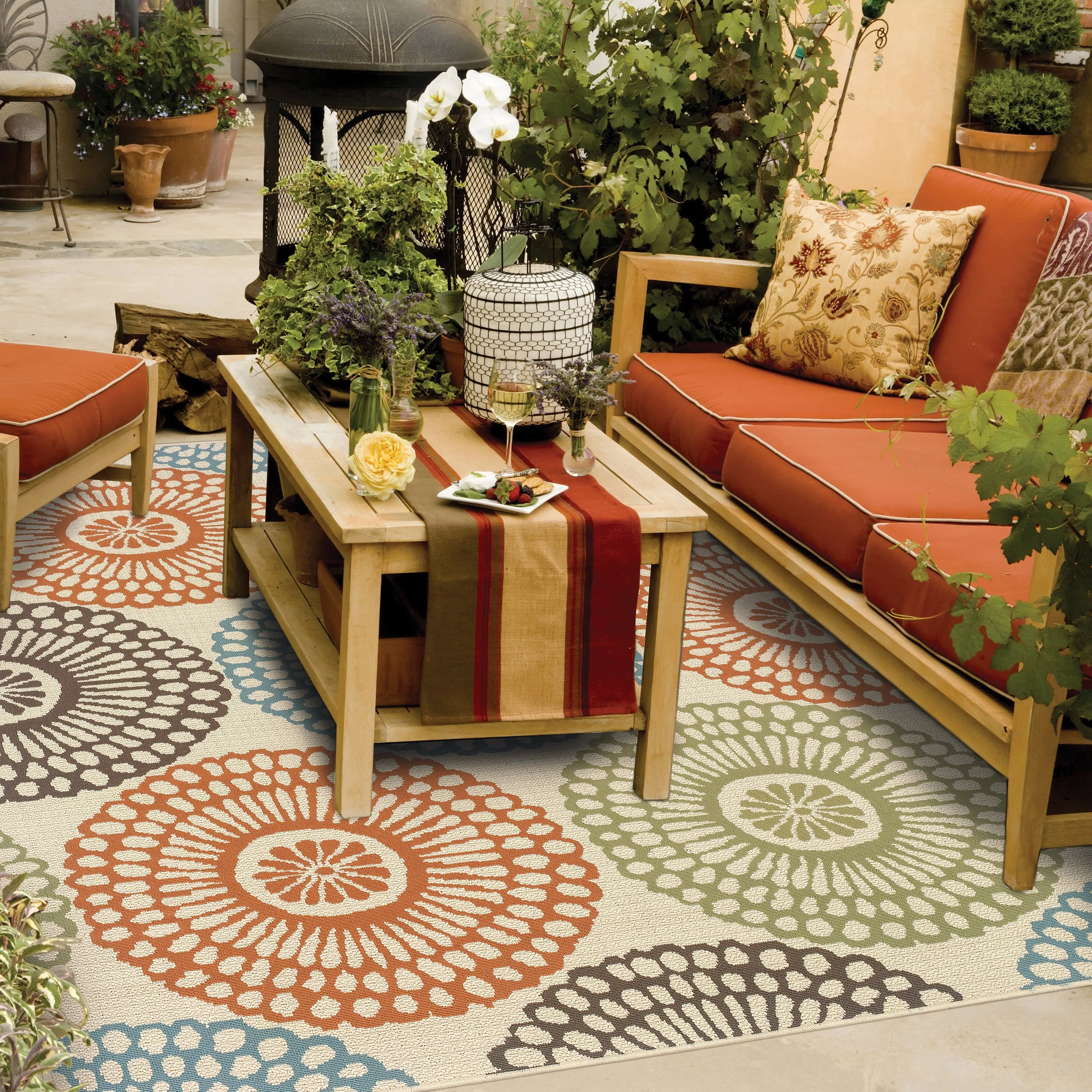 Vista Home Malta Medallions Multi-colored Indoor-Outdoor Rug