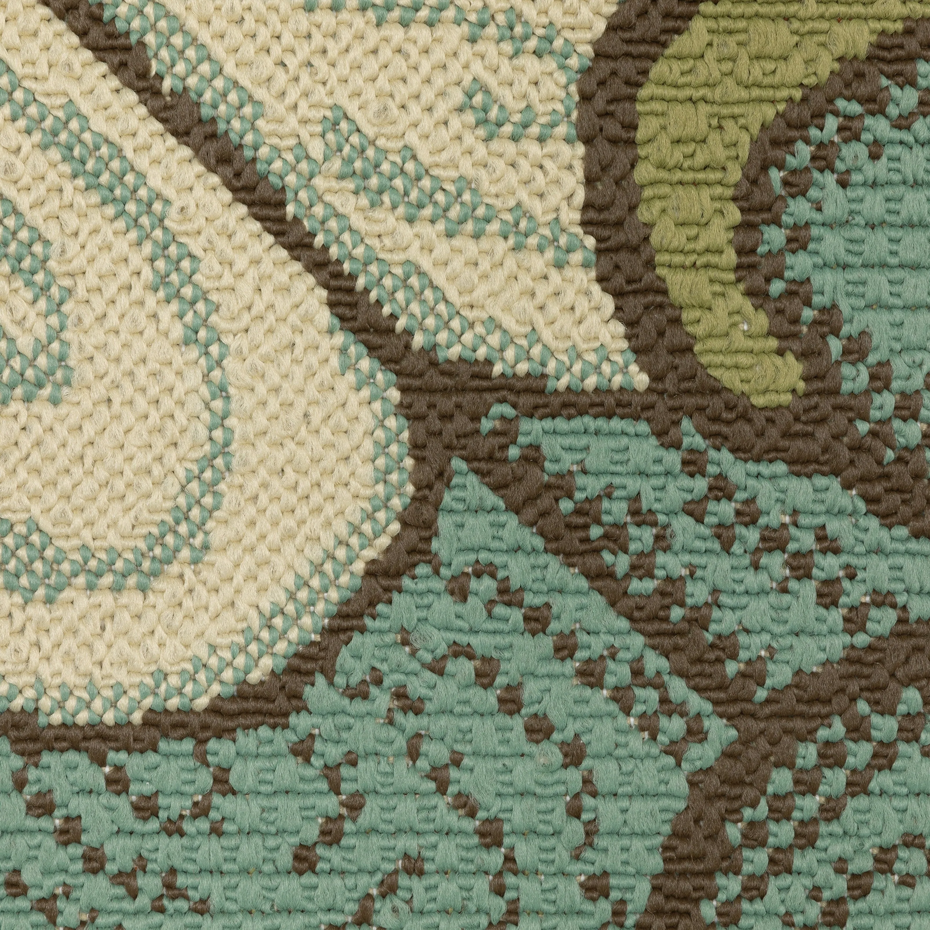 Vista Home Malta Overscale Floral Blue/Brown Indoor-Outdoor Rug
