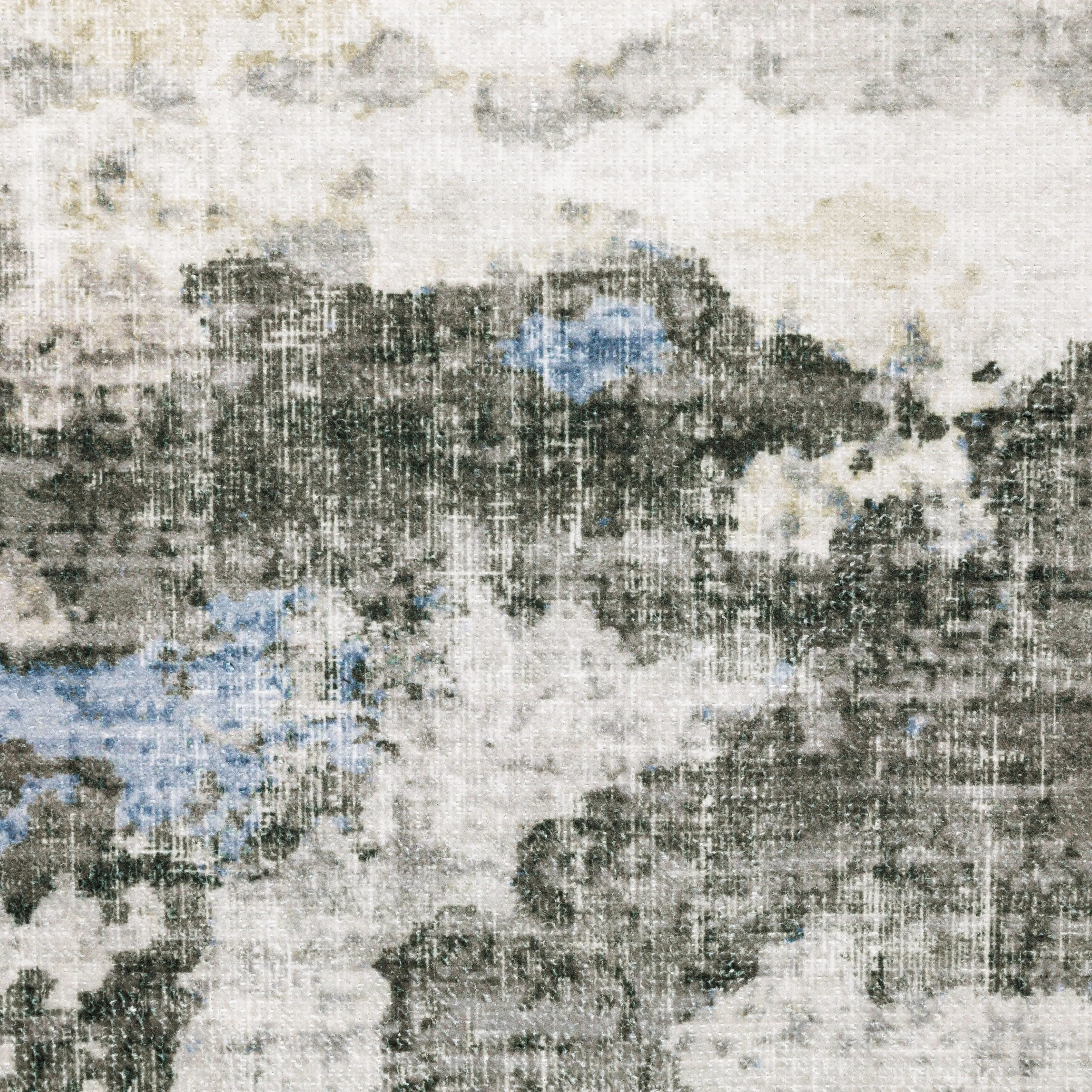Vista Home Marissa Washable Abstract Grey/ Blue Indoor Area Rug