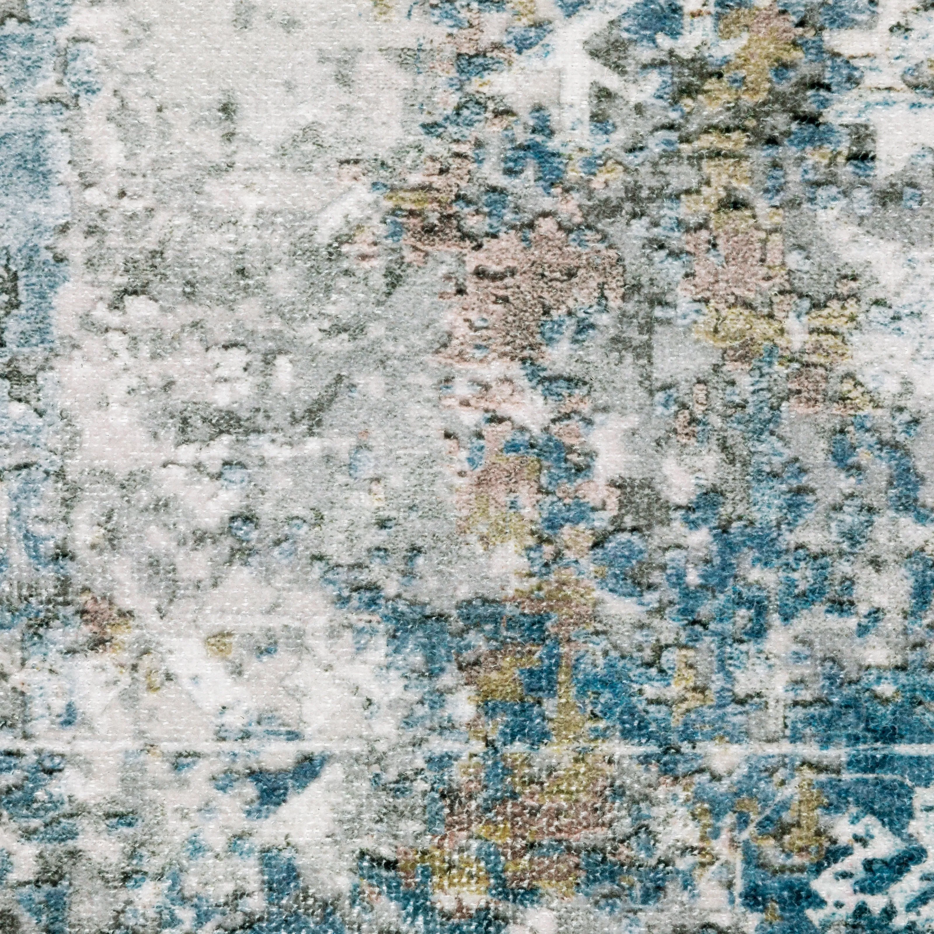 Vista Home Marissa Washable Faded Oriental Ivory/ Blue Indoor Area Rug